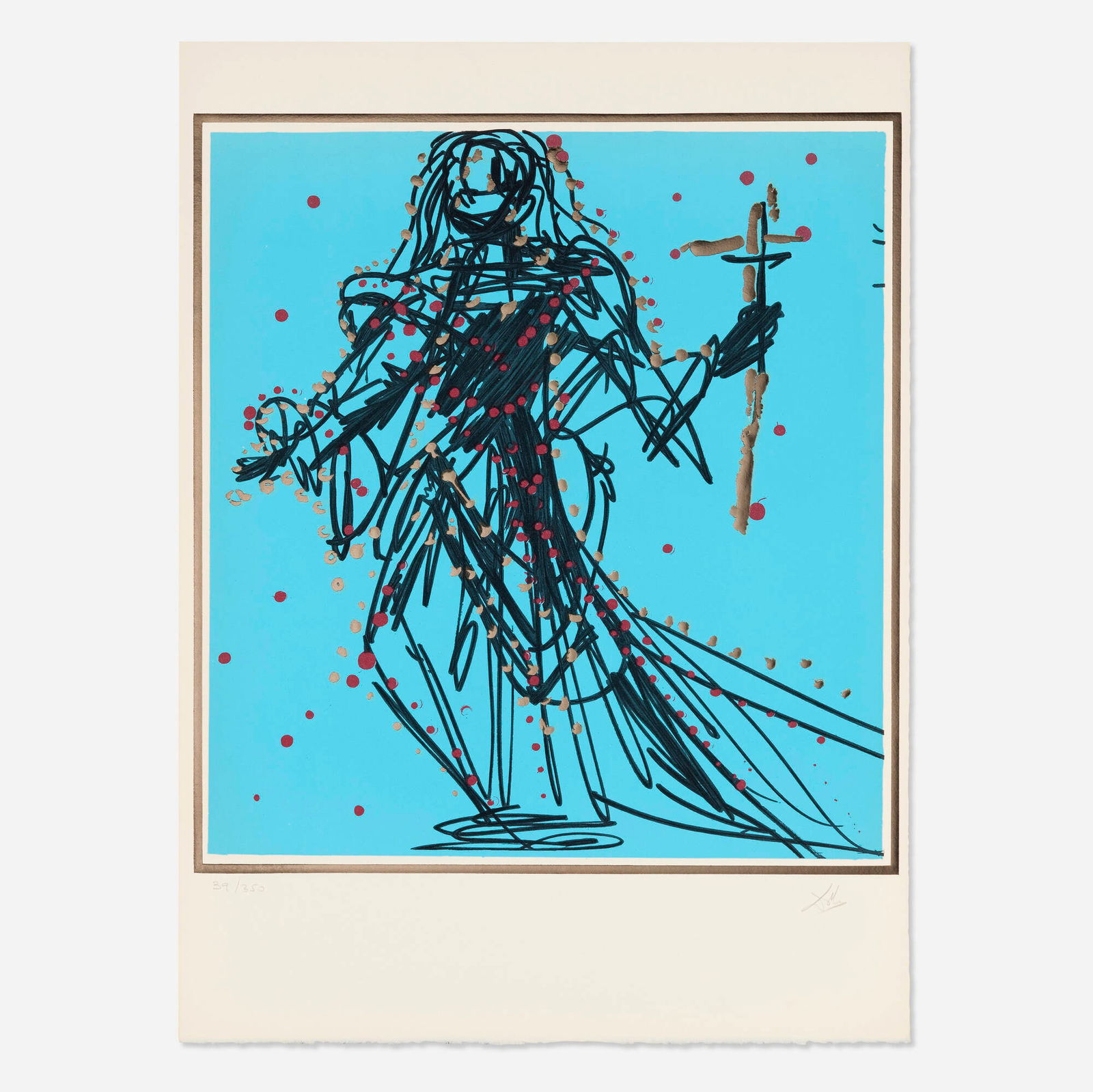 Salvador Dali, Jude (from the Twelve Apostles Suite a.k.a. the Knights of the Round Table Suite): Salvador Dali Jude (from the Twelve Apostles Suite a.k.a. the Knights of the Round Table Suite) 1977lithograph in colors with embossing and foil on Arches image: 19.375 h x 18.125 w in (49 x 46 cm)