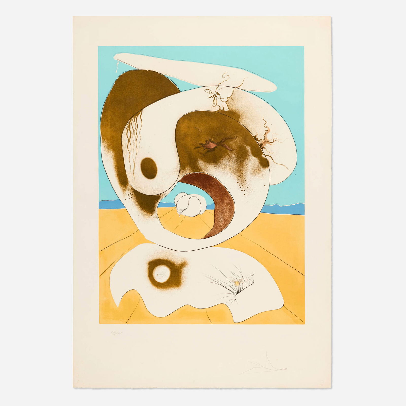 Salvador Dali, Vision planetaire et scatologique (from the La conquete du cosmos II portfolio): Salvador Dali Vision planetaire et scatologique (from the La conquete du cosmos II portfolio) 1974drypoint etching on chromolithograph in colors with embossing on Arches image: 29.375 h x 21.375 w in