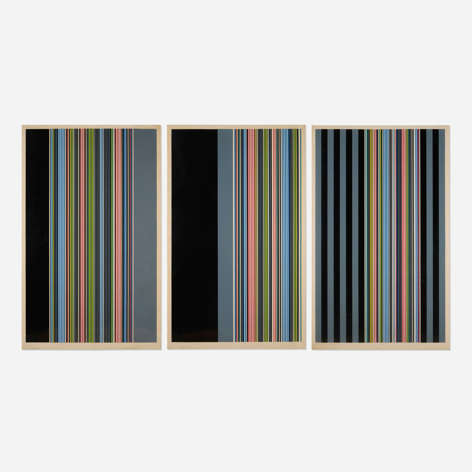 Gene Davis, Black Watch Series I; Black Watch Series II; Black Watch Series III (three works) (1 of 3)