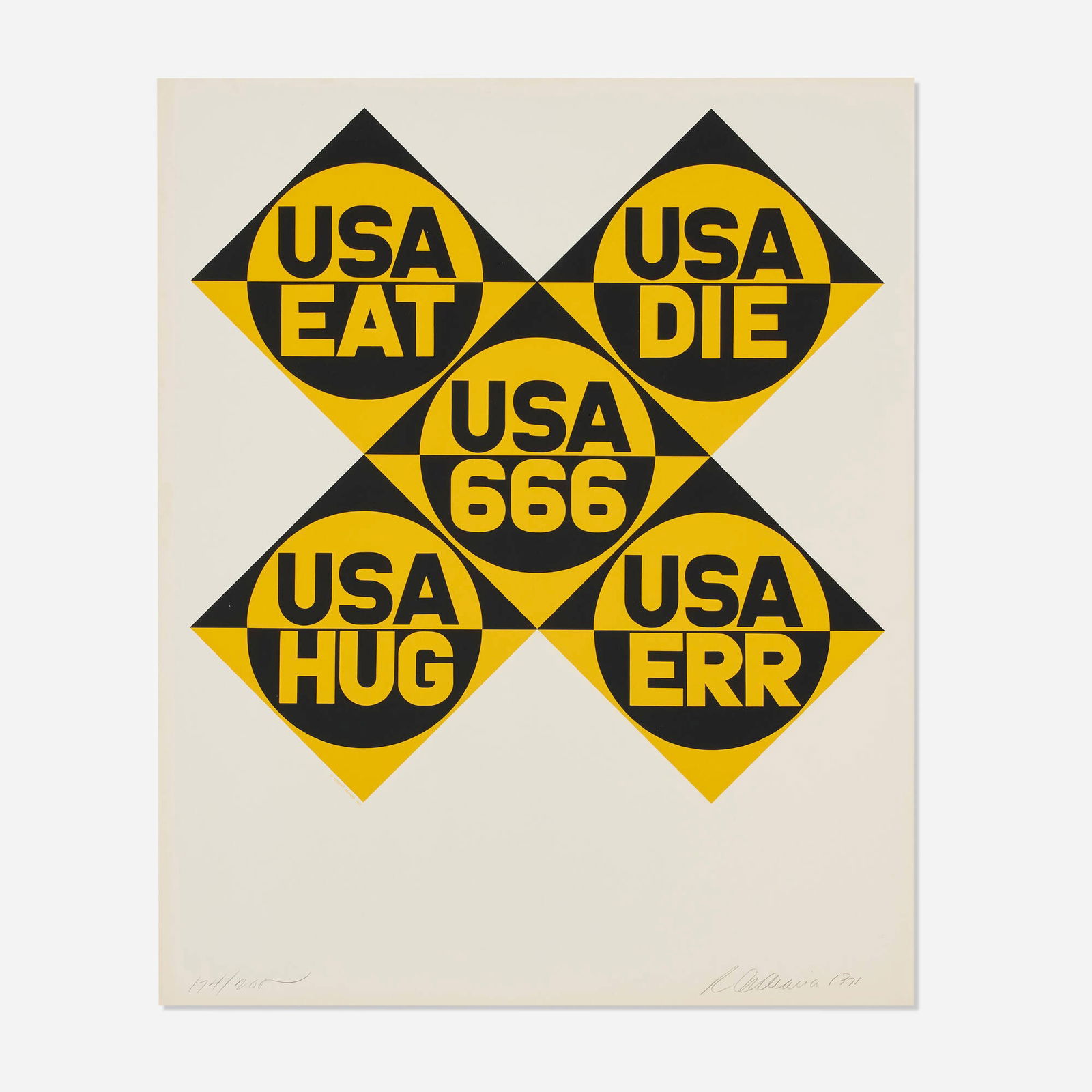 Robert Indiana, USA 666 (from the Decade portfolio) (1 of 4)