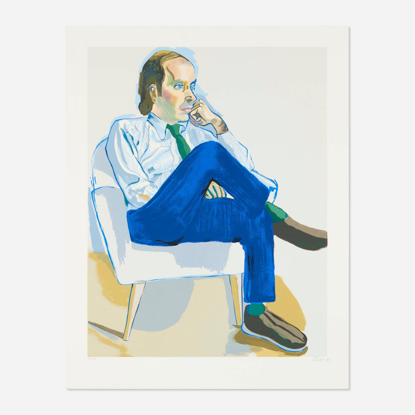 Alice Neel, Portrait of Hartley Stockton Neel: Alice Neel Portrait of Hartley Stockton Neel 1981screenprint in colors image: 28.375 h x 21.875 w in (72 x 56 cm) sheet: 33.325 h x 26.25 w in (85 x 67 cm) Signed, dated and numbered to low