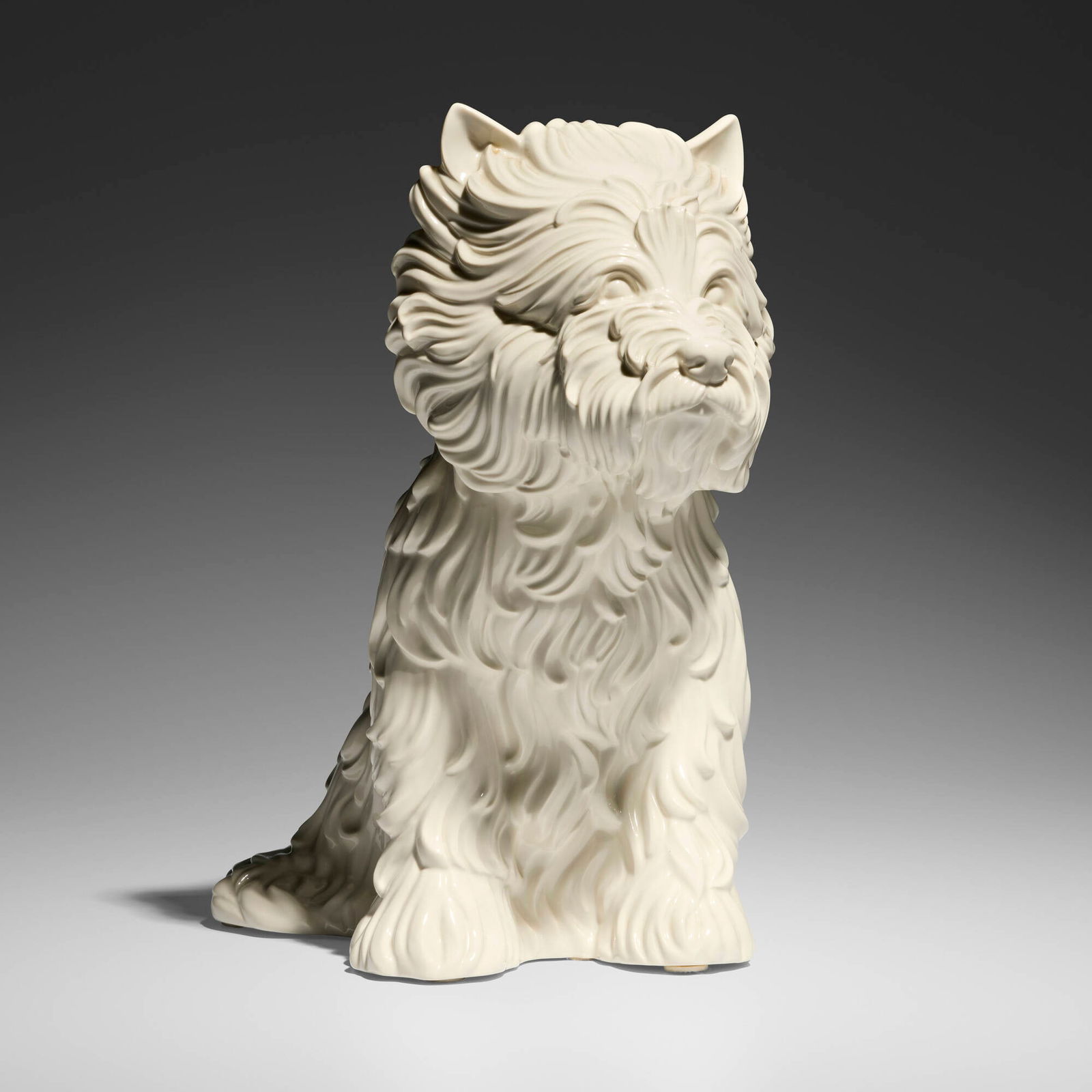 Jeff Koons, Puppy (vase): Jeff Koons Puppy (vase) 1998glazed porcelain 17.5 h x 17.5 w x 11 d in (44 x 44 x 28 cm) Signed, dated and numbered to base 'Jeff Koons '98 267/3000'. Incised manufacturer's mark to underside