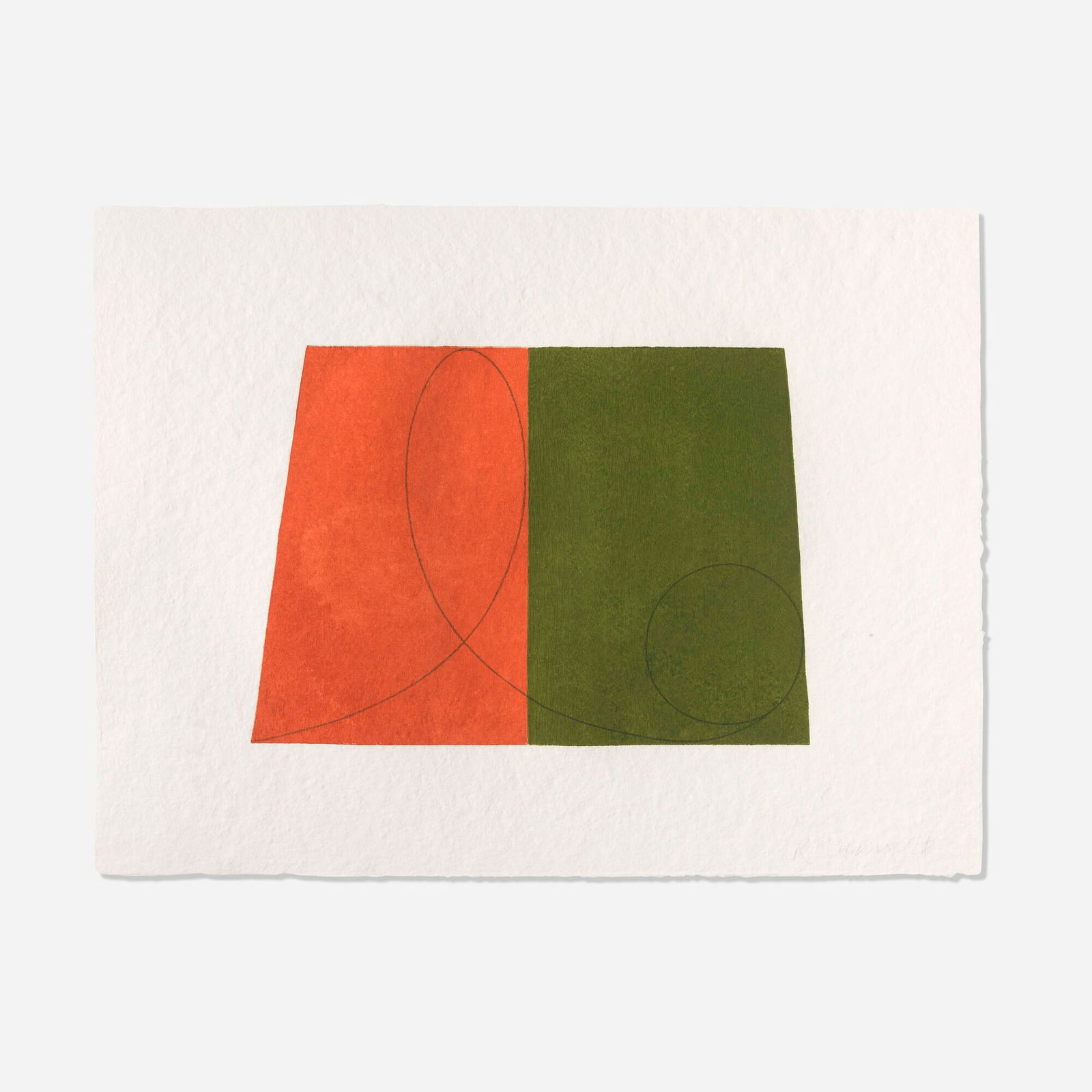 Robert Mangold, Untitled (from the Drawing with Monotype Background series) (1 of 4)