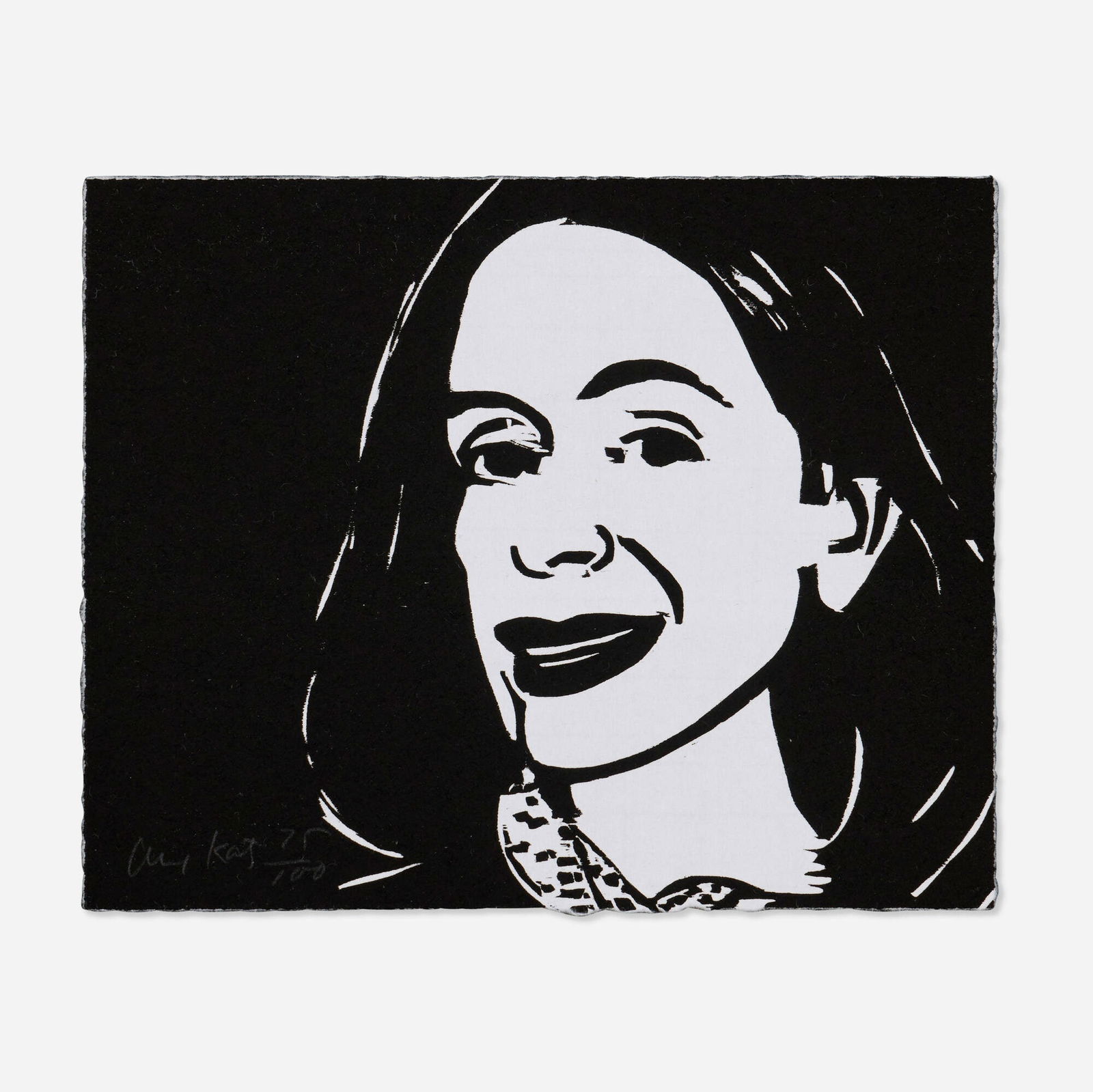 Alex Katz, Dark Eyes: Alex Katz Dark Eyes 2000woodcut on Hosho 8.125 h x 10.125 w in (21 x 26 cm) Signed and numbered to lower left 'Alex Katz 75/100'. This work is number 75 from the edition of 100 published by Cu