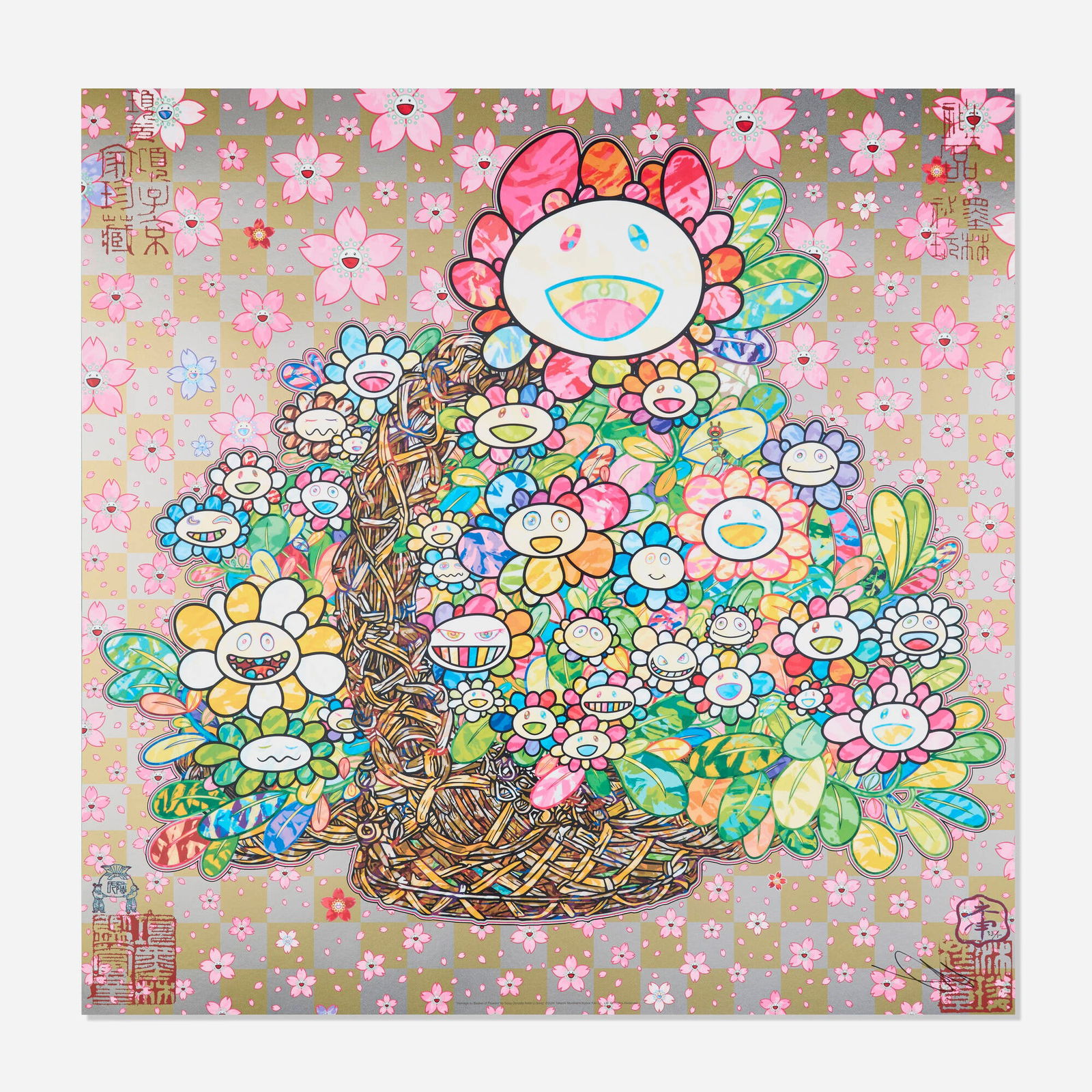 Takashi Murakami, Homage to "Basket of Flowers" by Song Dynasty Artist Li Song (1 of 3)