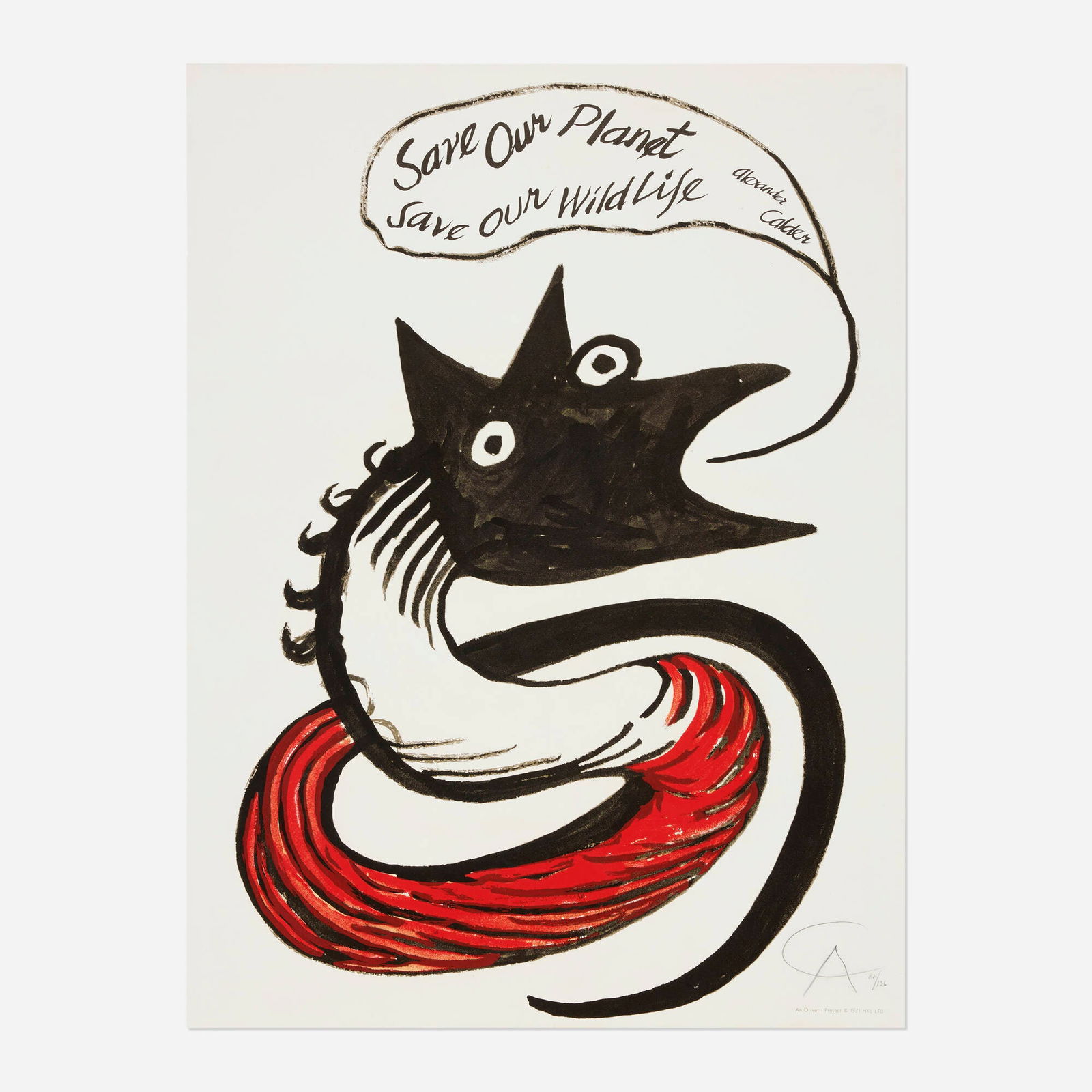Alexander Calder, Save Our Planet, Save Our Wildlife: Alexander Calder Save Our Planet, Save Our Wildlife 1971offset lithograph and screenprint in colors 29.625 h x 22.125 w in (75 x 56 cm) Signed and numbered to lower right 'CA 82/136'. This wor