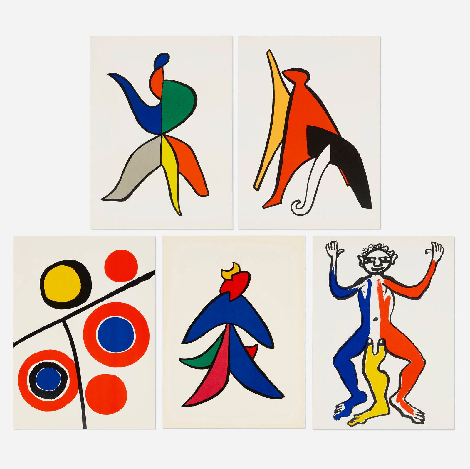 Alexander Calder, Five works from Derriere le Miroir: Alexander Calder Five works from Derriere le Miroir 1963, 1975 lithograph in colors each: 14.875 h x 10.875 w in (38 x 28 cm) These works are from the editions of unknown size printed by Maeght,