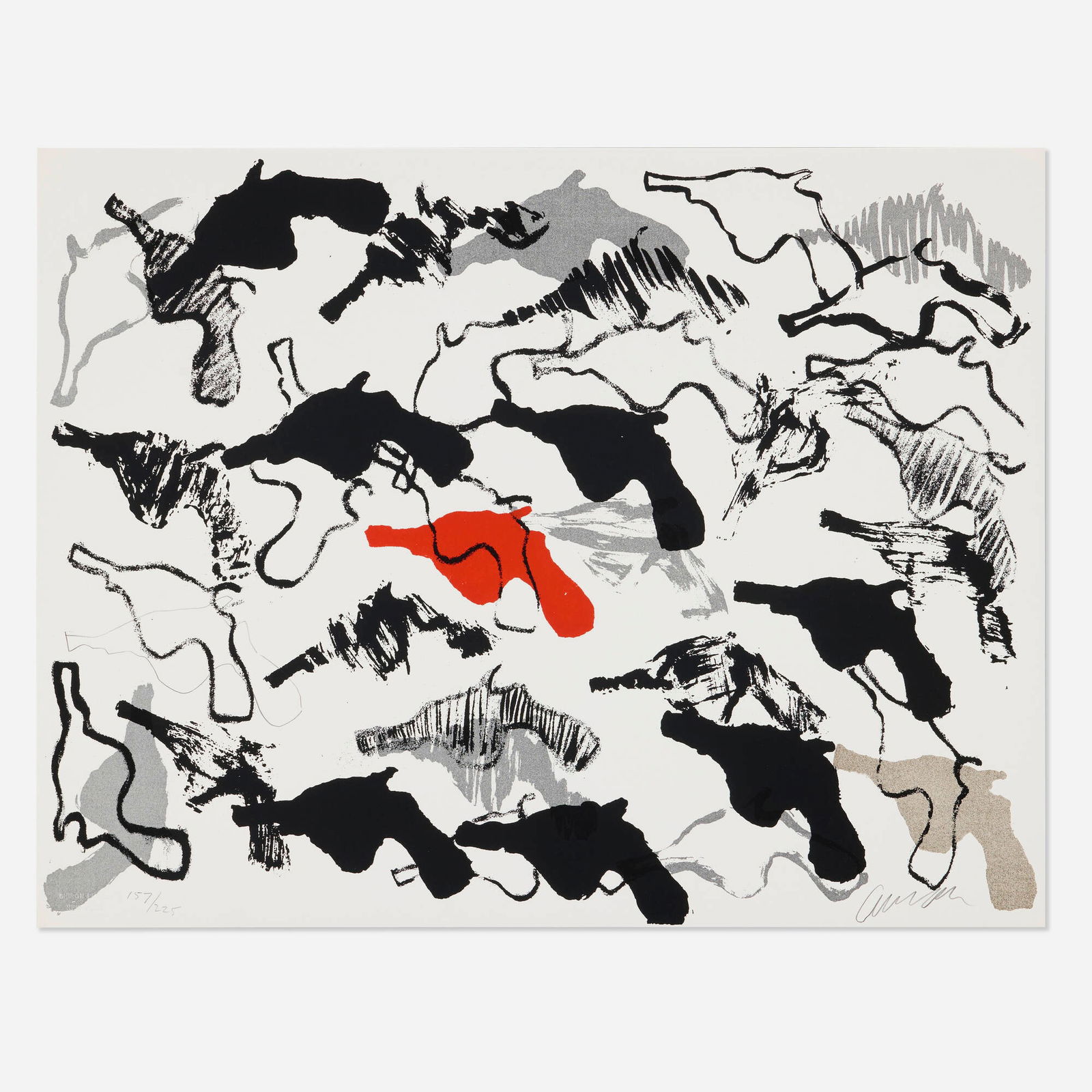 Arman, Boom-Boom (from the New York International portfolio): Arman Boom-Boom (from the New York International portfolio) 1966 screenprint in colors 17 h x 22 w in (43 x 56 cm) Signed and numbered to lower edge '157/225 Arman' with printer's blindstamp. This