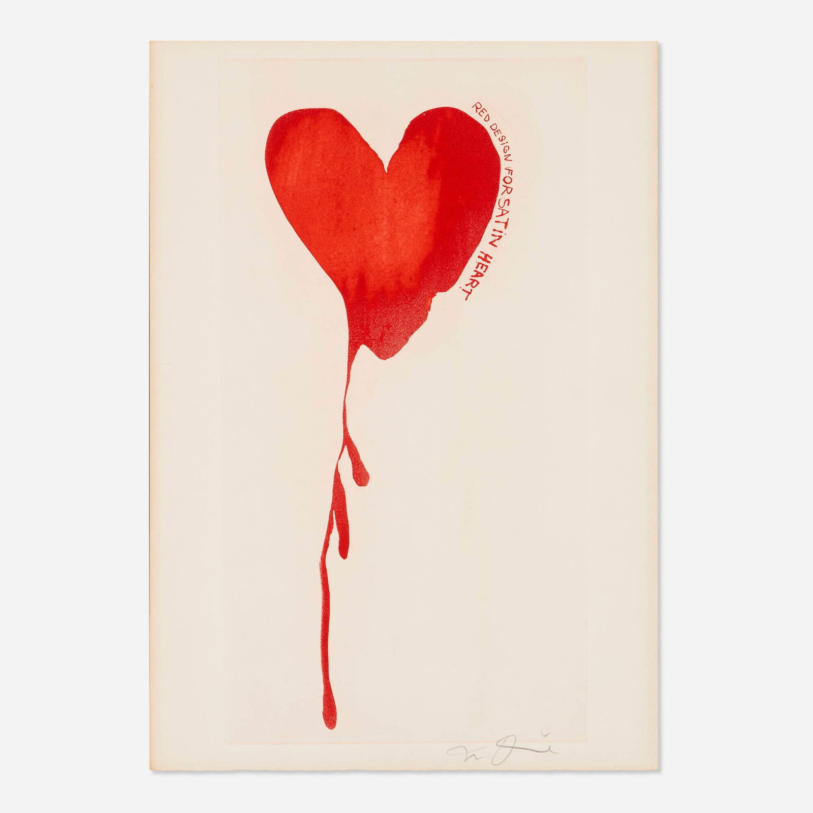 Jim Dine, Red Design for Satin Heart (from The Picture of Dorian Gray portfolio) (1 of 2)