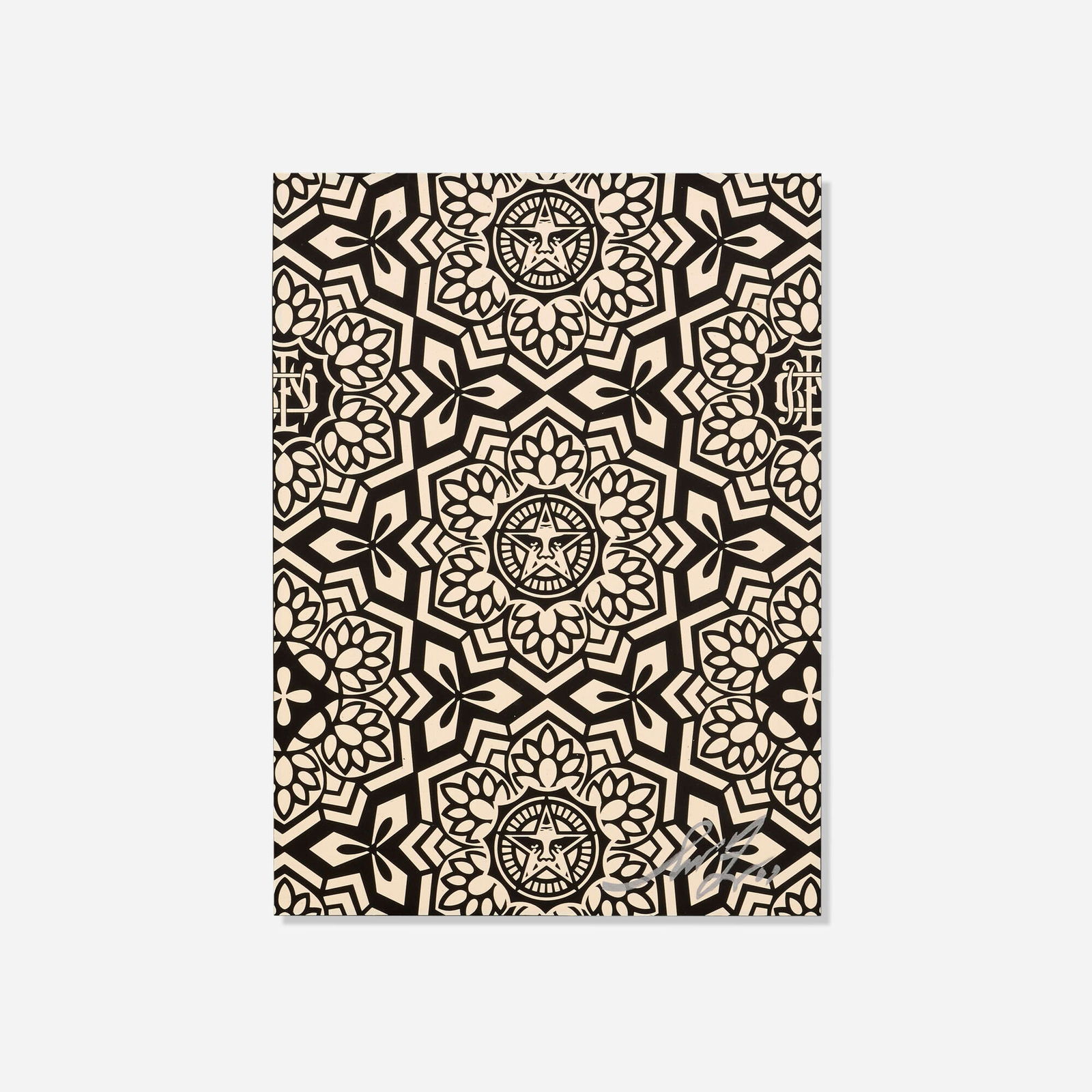 Shepard Fairey, Yen Pattern (Black): Shepard Fairey Yen Pattern (Black) 2007 screenprint 21.5 h x 15.5 w in (55 x 39 cm) This work is from the edition of 50 published by OBEY Giant, Los Angeles. This work will ship from