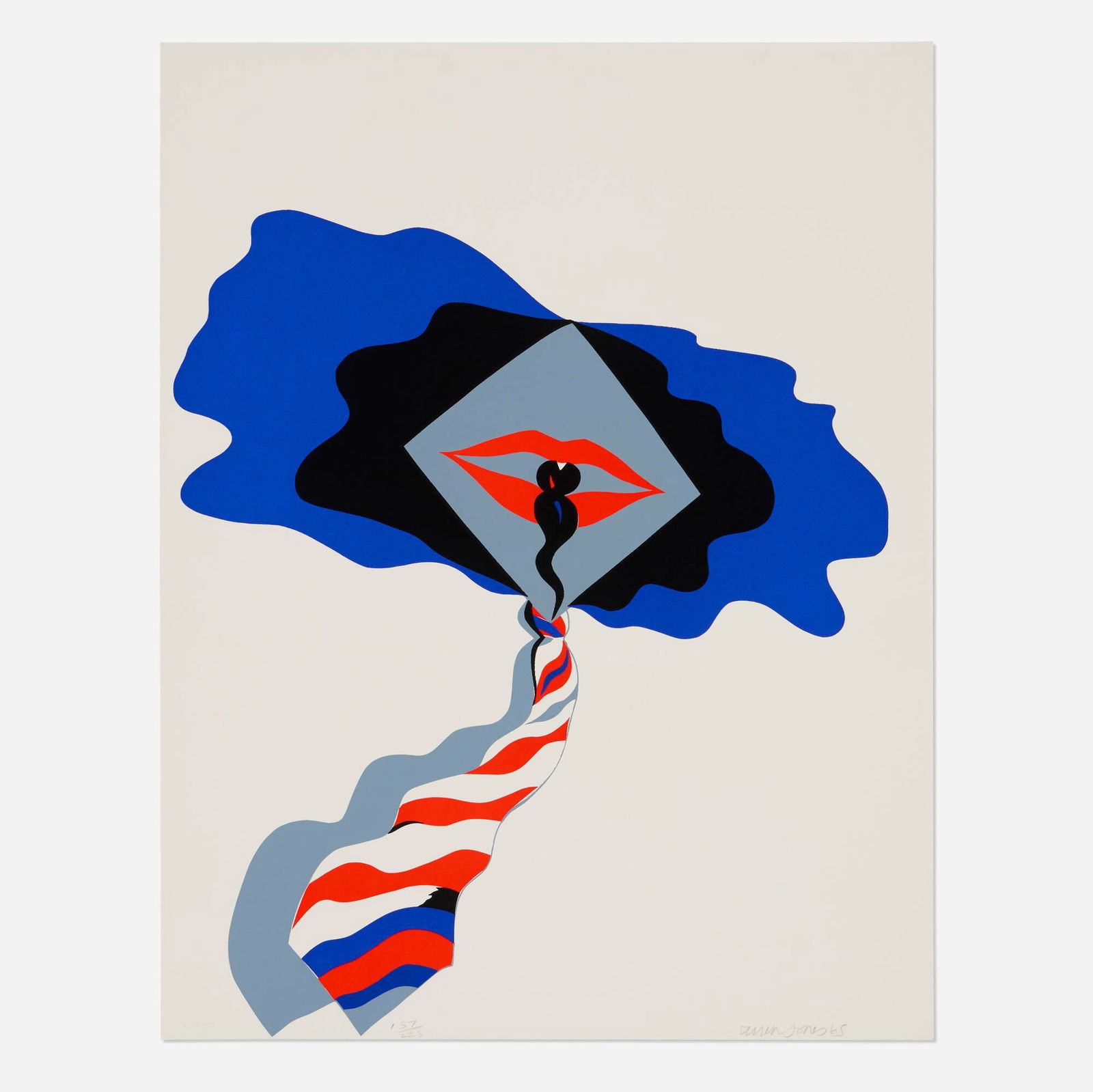 Allen Jones, Self (from the New York International portfolio): Allen Jones Self (from the New York International portfolio) 1965 screenprint in colors 21.875 h x 17 w in (56 x 43 cm) Signed, dated and numbered to lower edge '57/225 Allen Jones 65'. This work