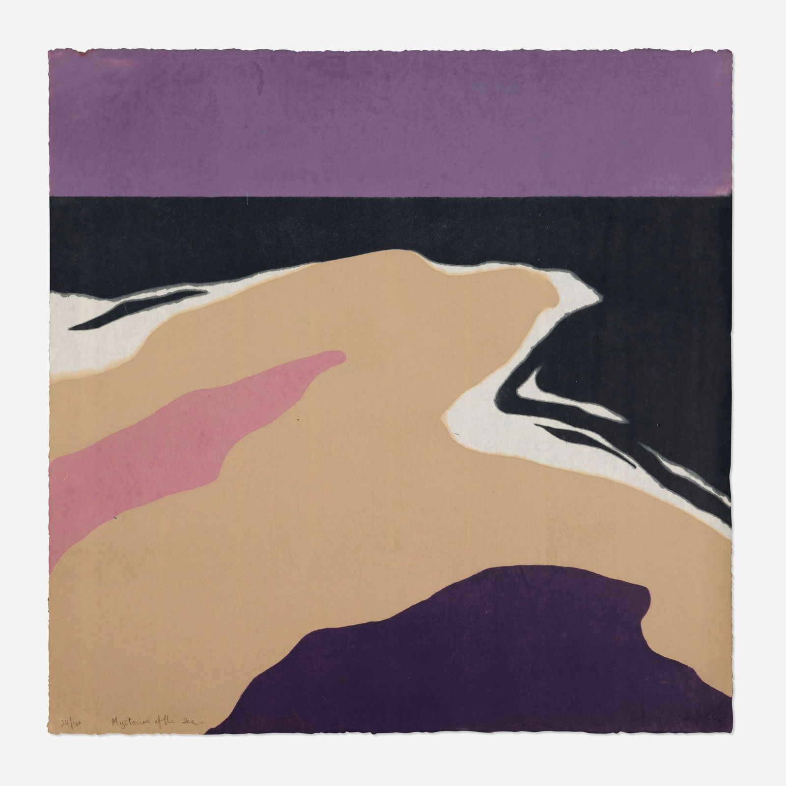 Richard Kemble, Mysteries of the Sea: Richard Kemble Mysteries of the Sea woodcut in colors 37.375 h x 37.125 w in (95 x 94 cm) Signed, titled and numbered to lower edge '24/100 Mysteries of the Sea Richard Kemble'. This work is