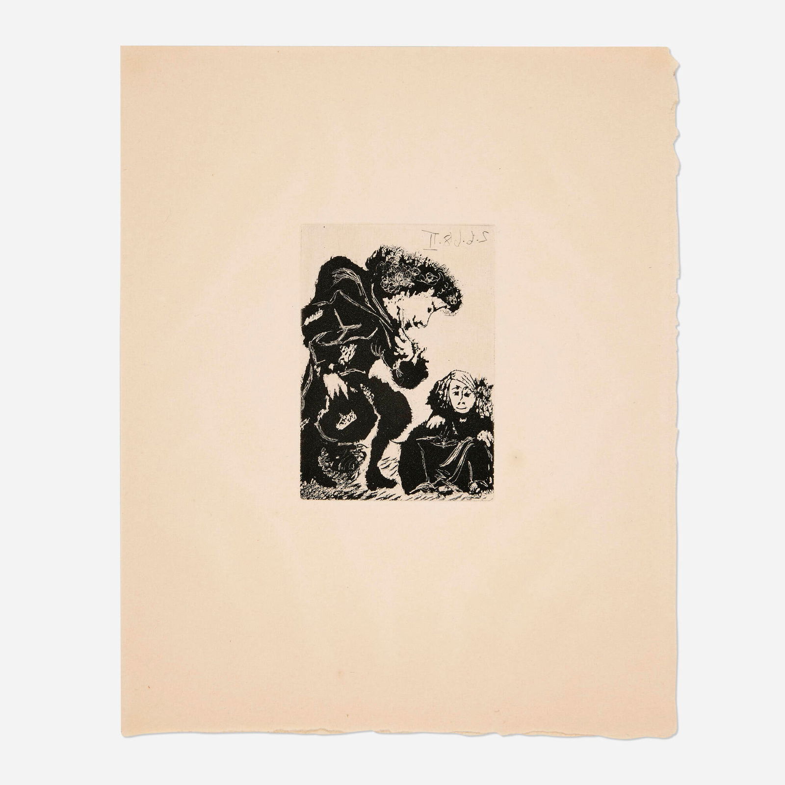 Pablo Picasso, Untitled (from the La Celestine by Fernando de Rojas portfolio): Pablo Picasso Untitled (from the La Celestine by Fernando de Rojas portfolio) 1968 / 1971etching with aquatint image: 3.375 h x 2.375 w in (9 x 6 cm) sheet: 8.25 h x 6.75 w in (21 x 17 cm)