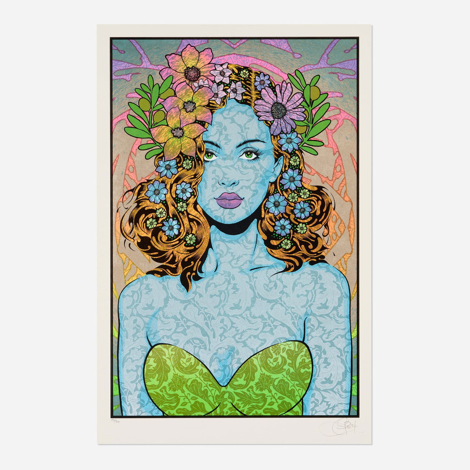 Chuck Sperry, Sappho: Chuck Sperry Sappho 2022 screenprint in colors image: 29 h x 19 w in (74 x 48 cm) sheet: 32 h x 21 w in (81 x 53 cm) Signed and numbered to lower edge '196/300 Chuck Sperry'. This work is number