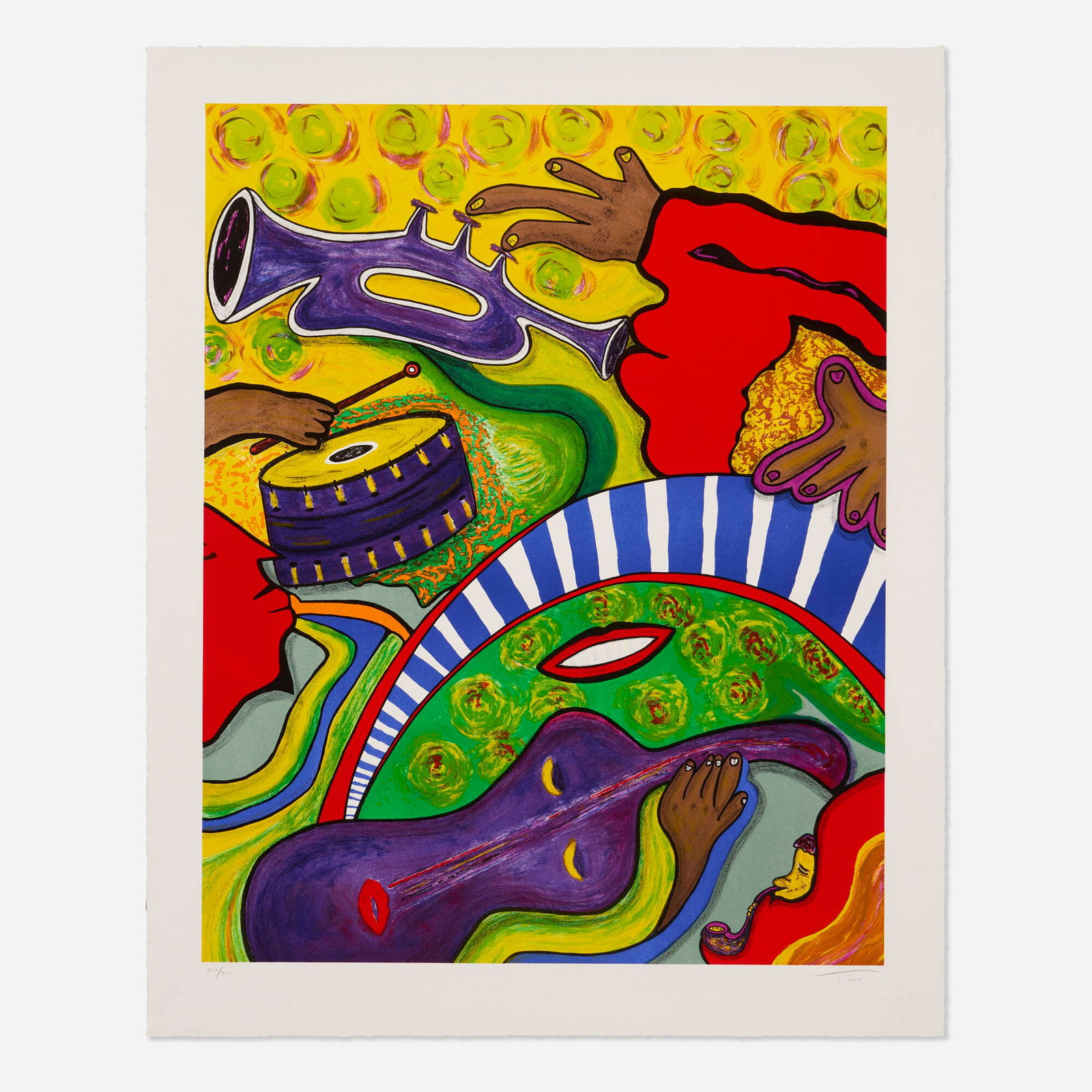 Tico Torres, All That Jazz: Tico Torres All That Jazz 1997 lithograph in colors image: 29.875 h x 23.625 w in (76 x 60 cm) sheet: 34.375 h x 27.75 w in (87 x 70 cm) Signed and numbered to lower edge '282/300 Tico'. This work