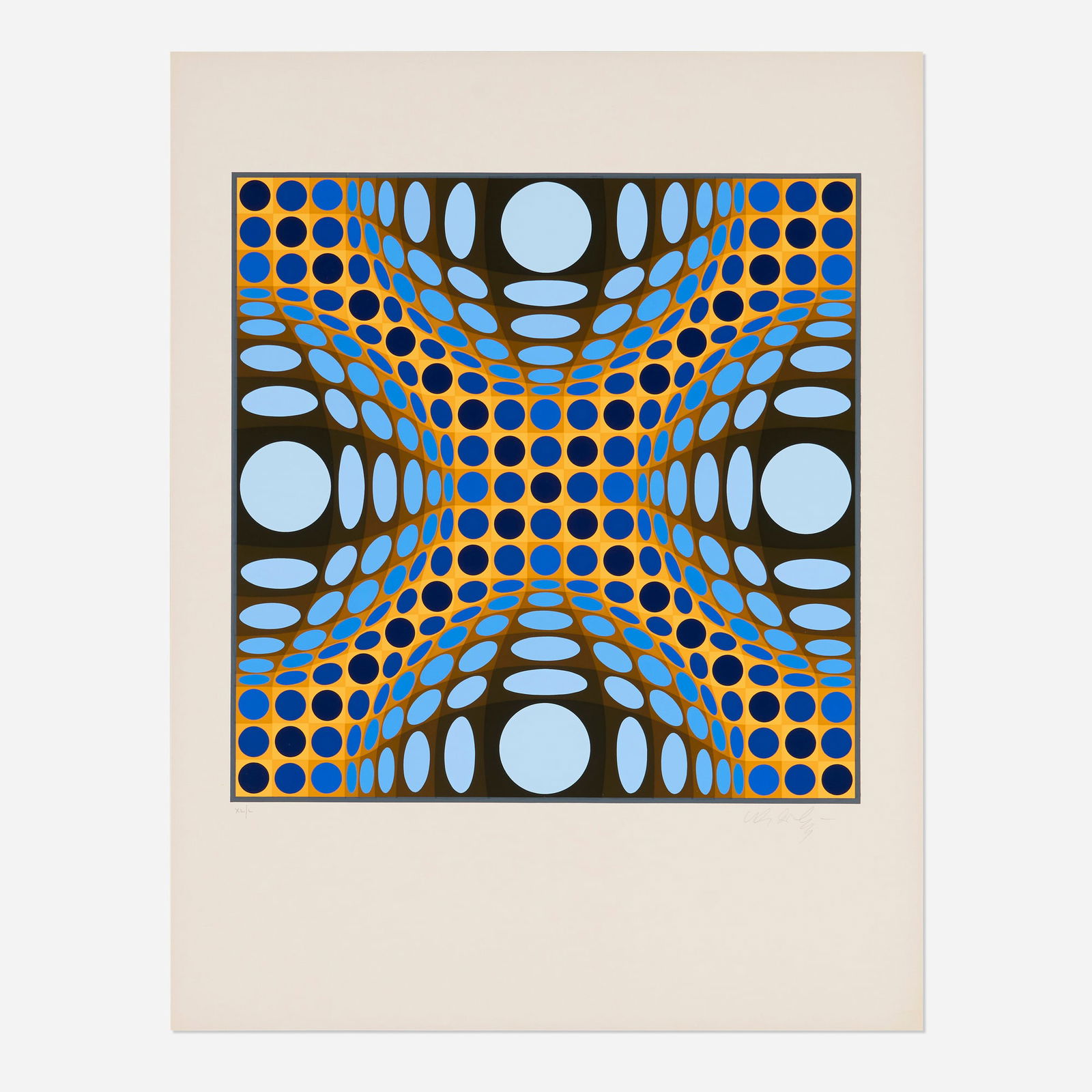 Victor Vasarely, Pengo-Z (from the An American Portrait, 1776-1976 portfolio): Victor Vasarely Pengo-Z (from the An American Portrait, 1776-1976 portfolio) 1975screenprint in colors image: 16.375 h x 16.375 w in (42 x 42 cm) sheet: 25.375 h x 19.625 w in (64 x 50 cm)