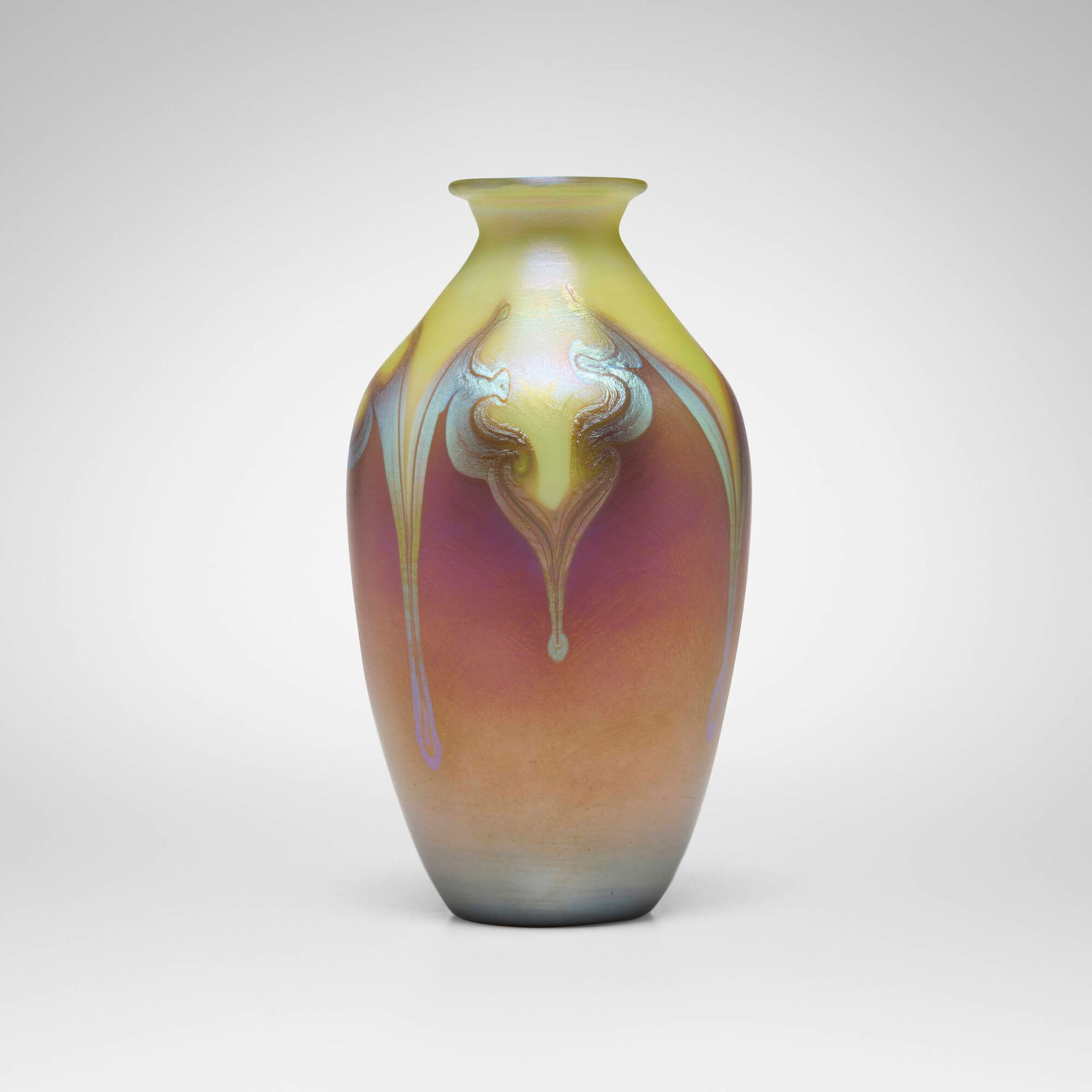 Tiffany Studios, Early hooked-feather vase (1 of 5)