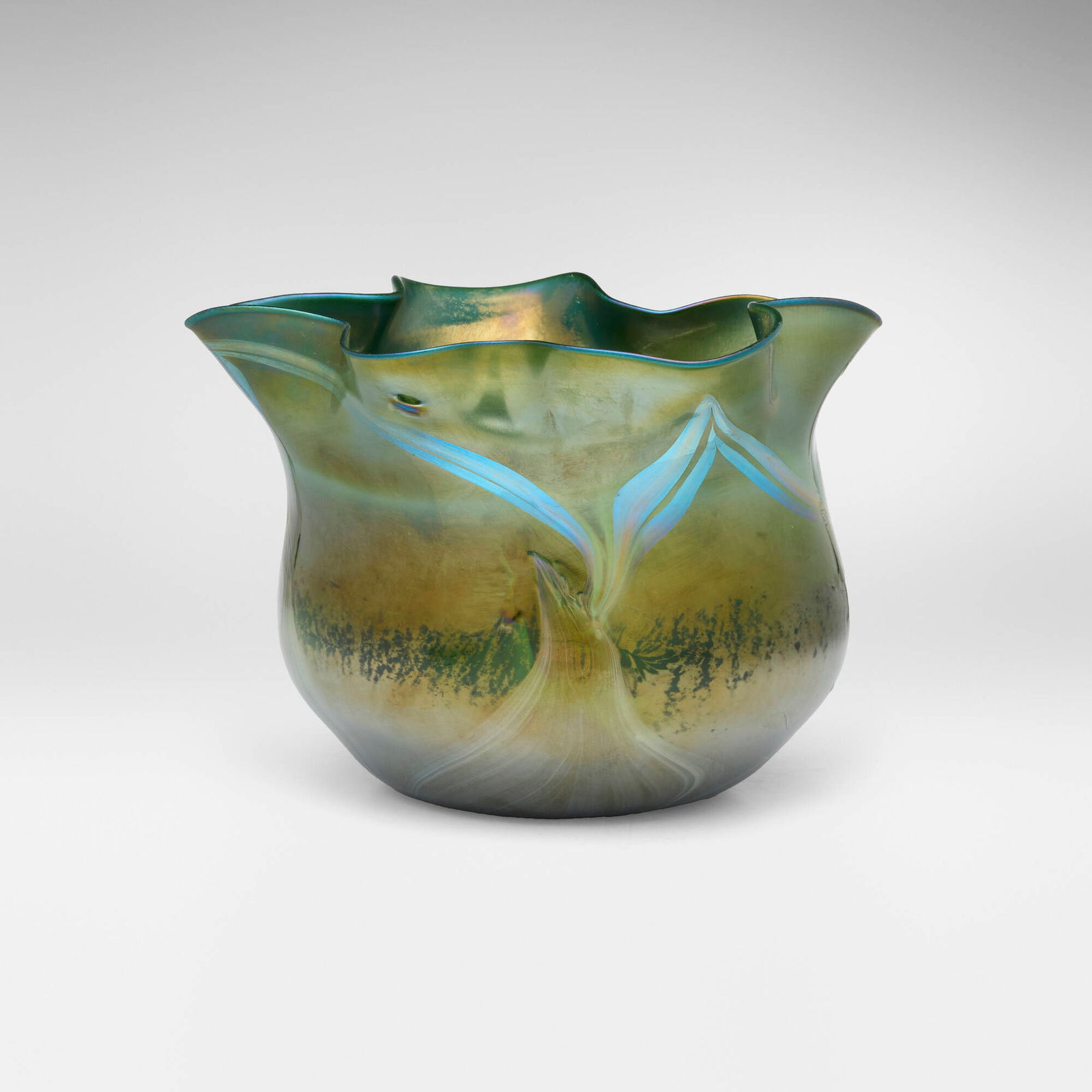 Tiffany Studios, Early experimental ruffled vase (1 of 5)