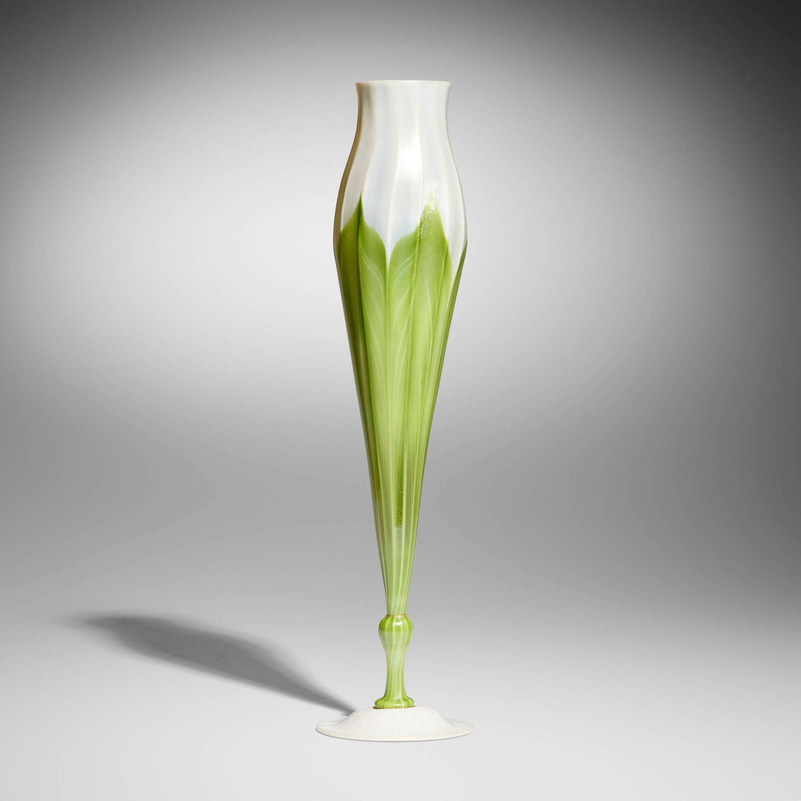 Tiffany Studios, Tall pulled-feather floriform vase (1 of 4)
