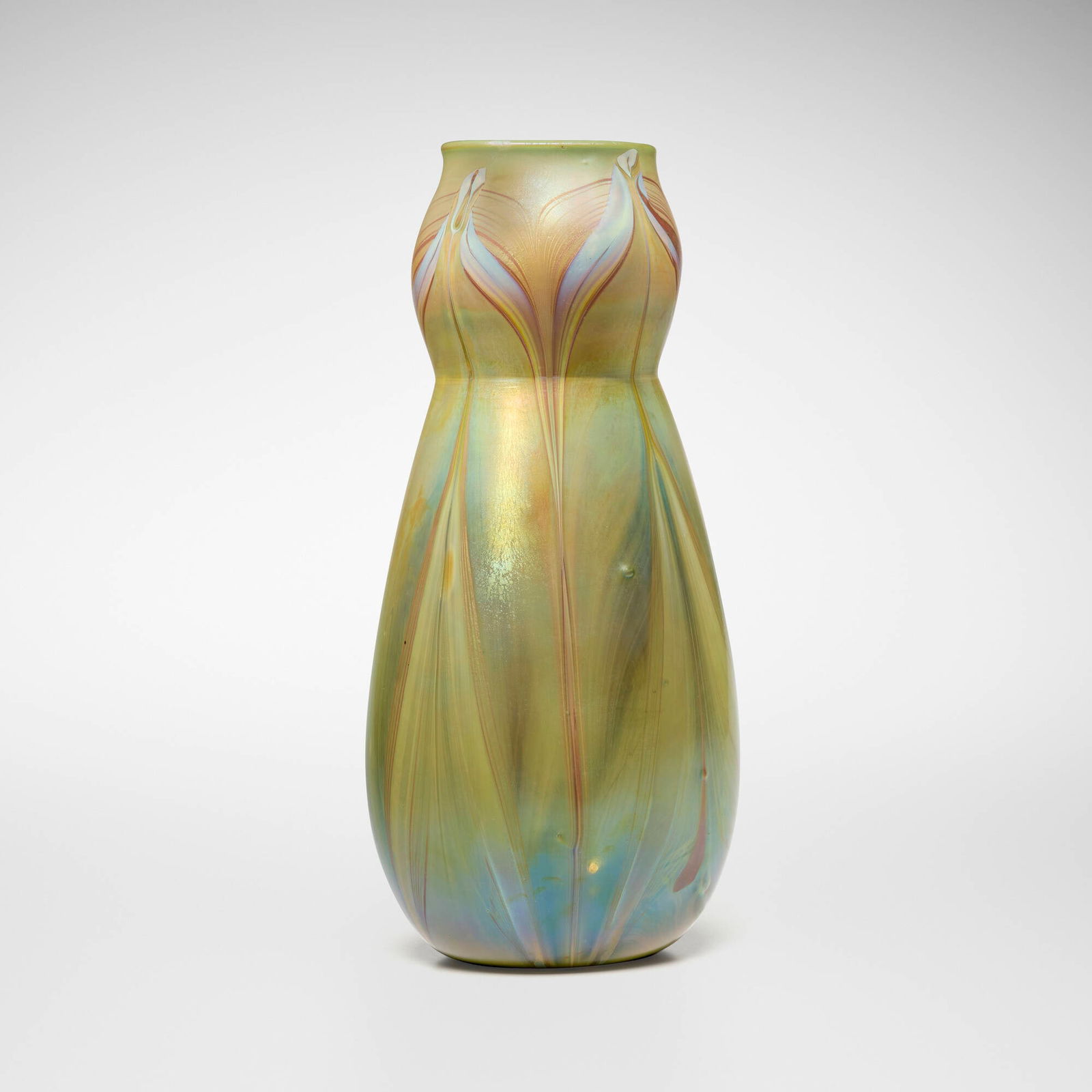 Tiffany Studios, Early pulled-feather vase - 2