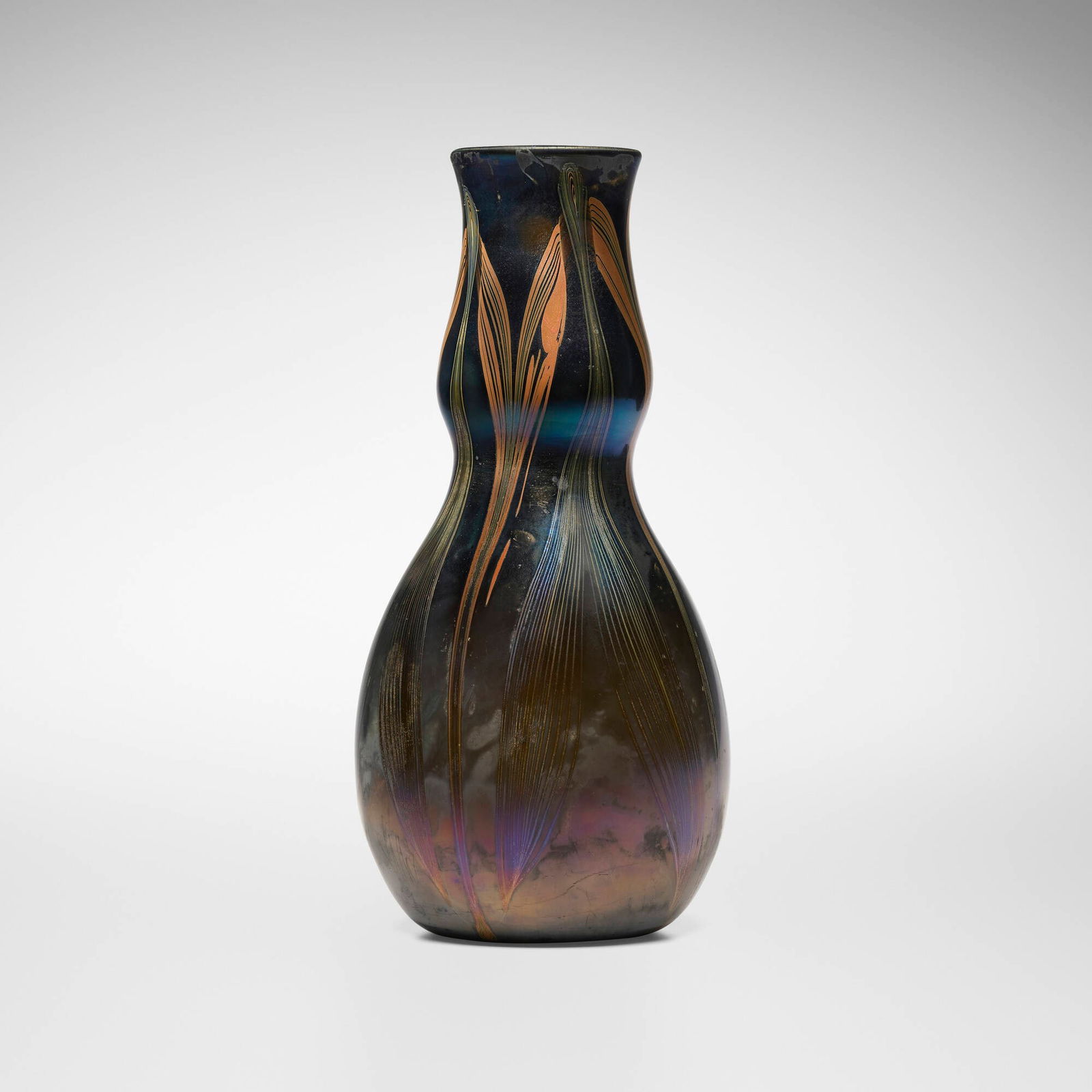 Tiffany Studios, Early experimental pulled-feather vase - 2