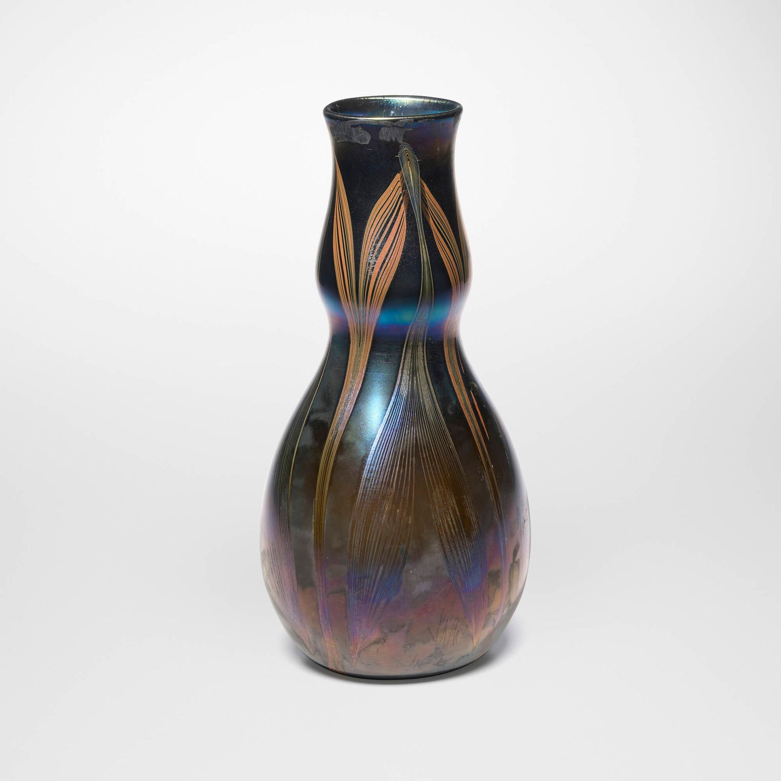 Tiffany Studios, Early experimental pulled-feather vase - 3