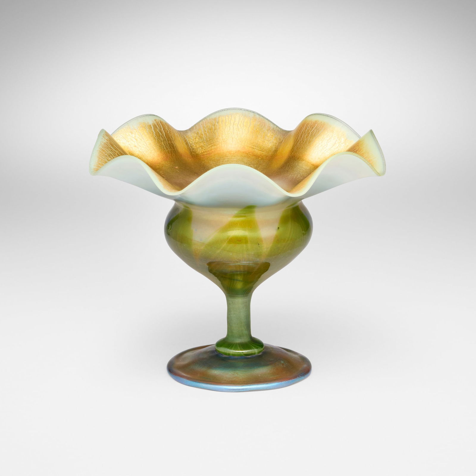 Tiffany Studios, Ruffled pulled-feather compote - 2