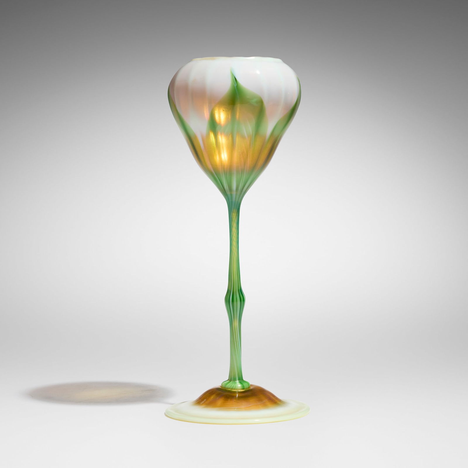 Tiffany Studios, Pulled-feather floriform vase (1 of 4)