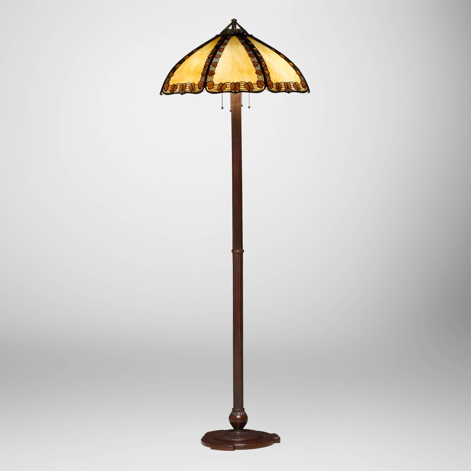 Handel, Teroca overlay floor lamp with floral vine motif (1 of 5)