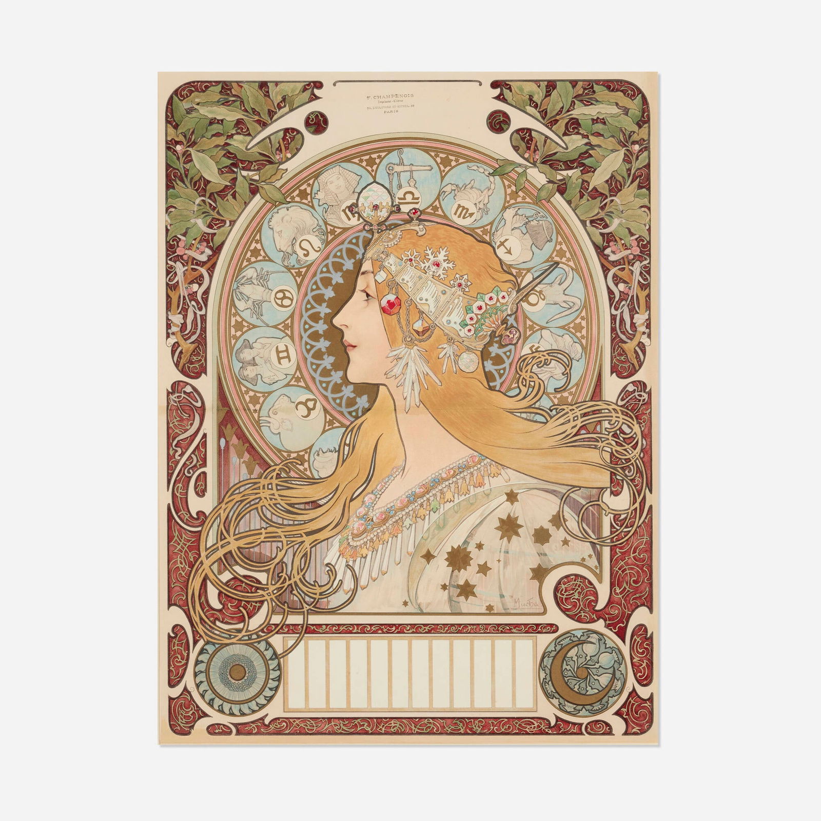 Alphonse Mucha, Zodiaque (La Plume) (1 of 4)