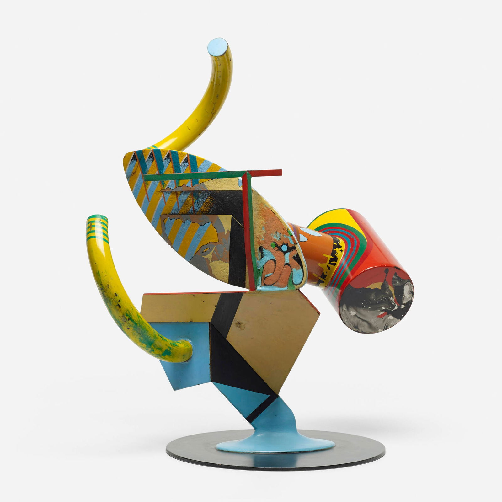 Robert Hudson, Inner-Mission: Robert Hudson Inner-Mission 1965 enameled steel 30.25 h x 25 w x 18.5 d in (77 x 63 x 47 cm) Provenance: Walter and Dawn Clark Netsch, Chicago | Wright, Art + Design, 26 February 2015, Lot 179 |