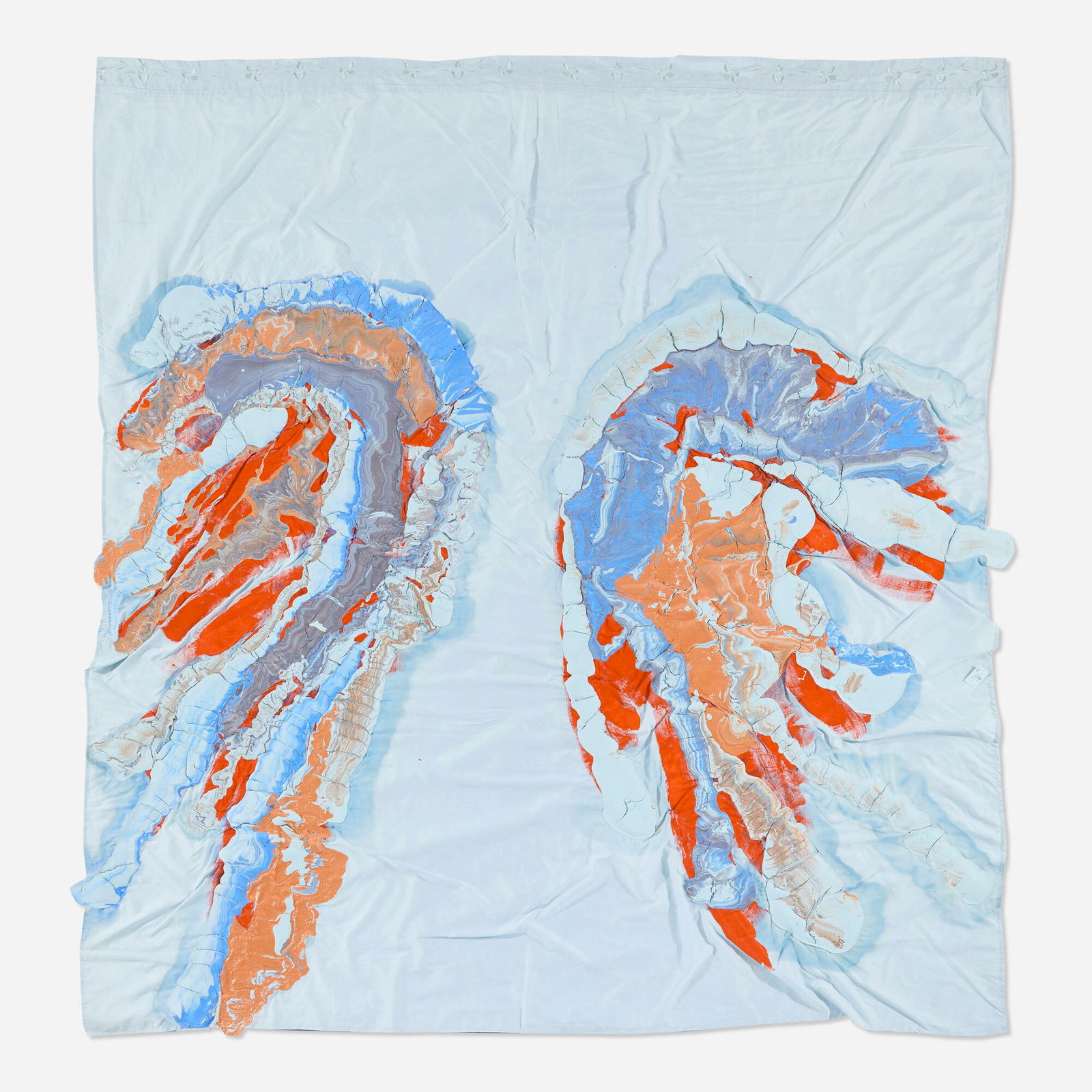 Rodney McMillian, The Last Flight: Rodney McMillian The Last Flight 2015 latex, acrylic and ink on queen-size bed sheet 92.5 h x 89 w in (235 x 226 cm) Provenance: Susanne Vielmetter Los Angeles Projects, Los Angeles | Private