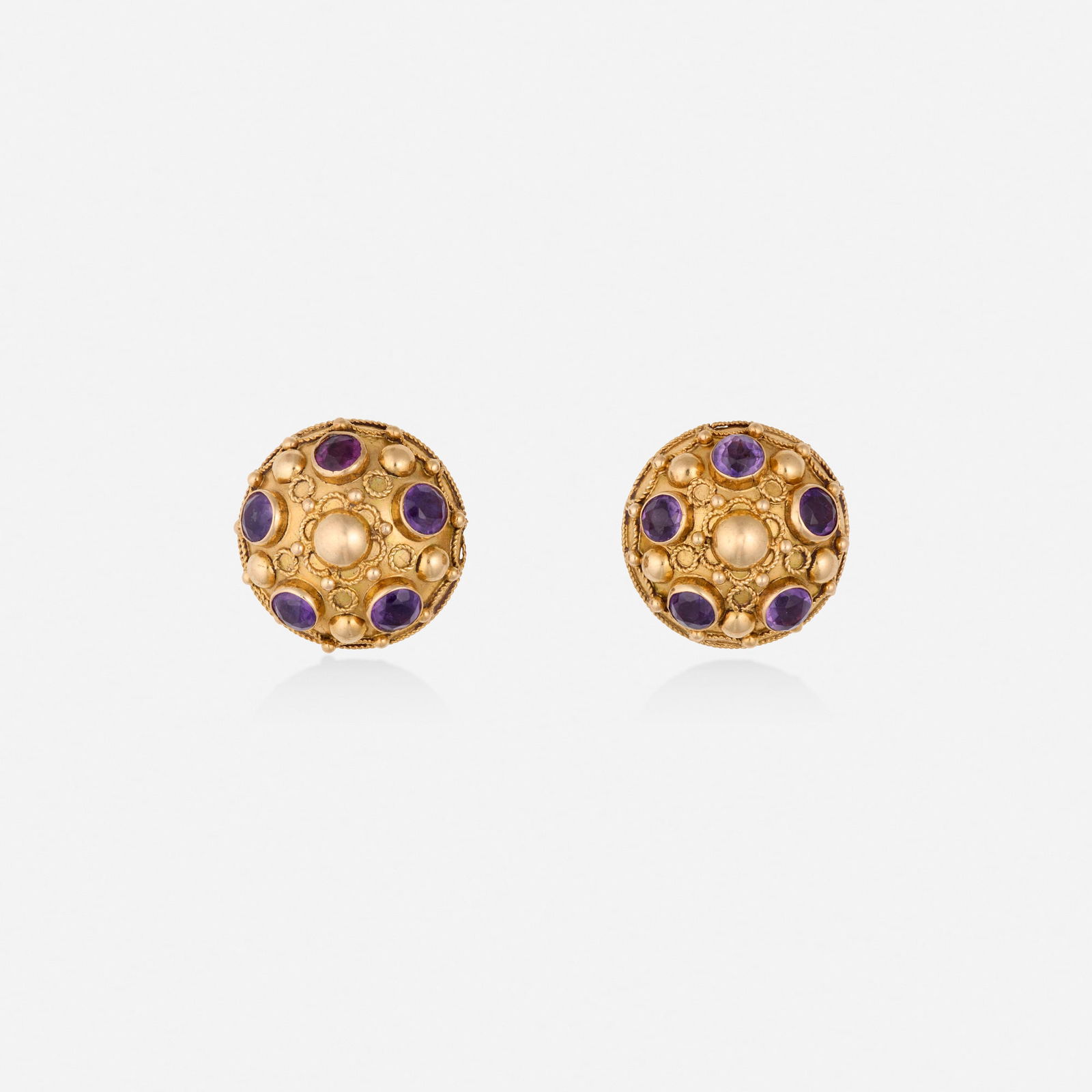 Amethyst and gold earrings (1 of 2)