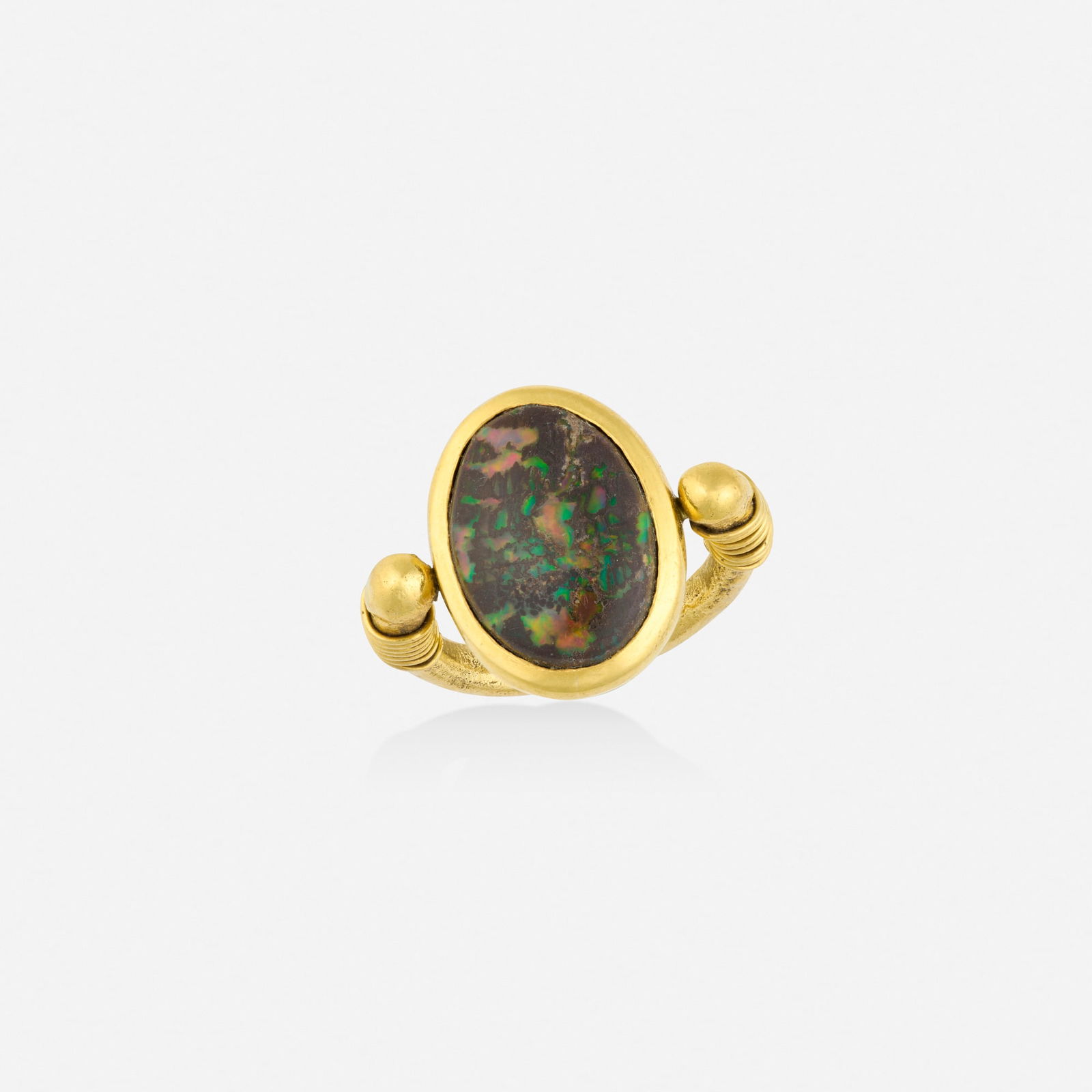 Boulder opal and gold ring (1 of 1)