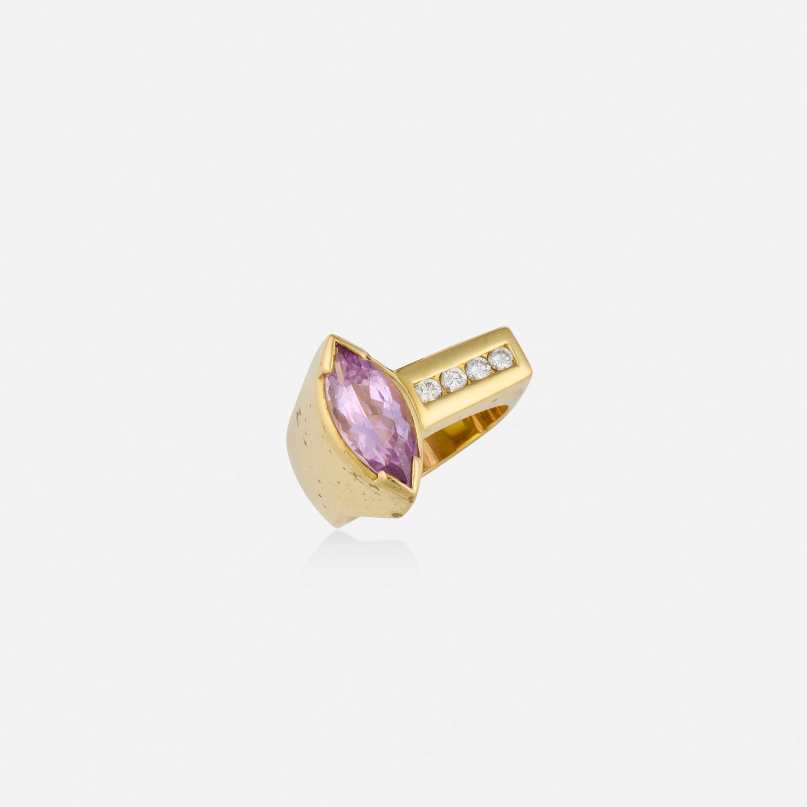 Spinel, diamond, and gold ring (1 of 1)