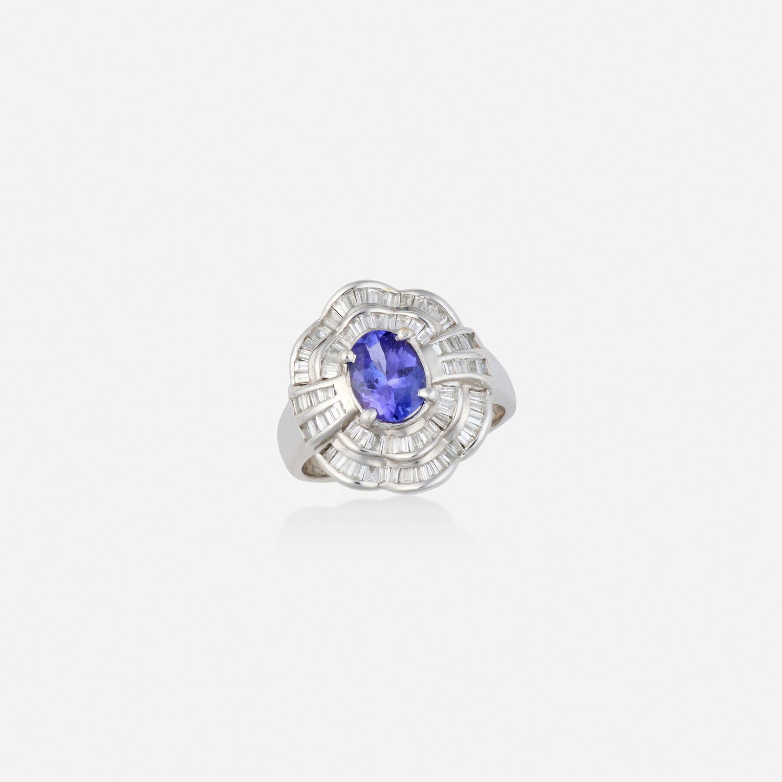 Tanzanite, diamond, and white gold ring (1 of 1)