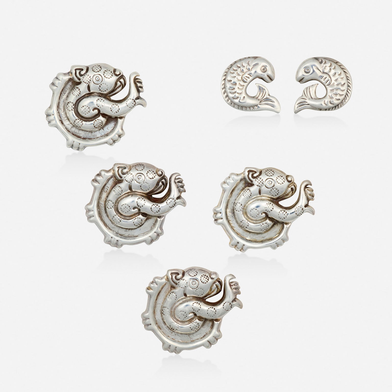 William Spratling, Group of silver jewelry (1 of 2)