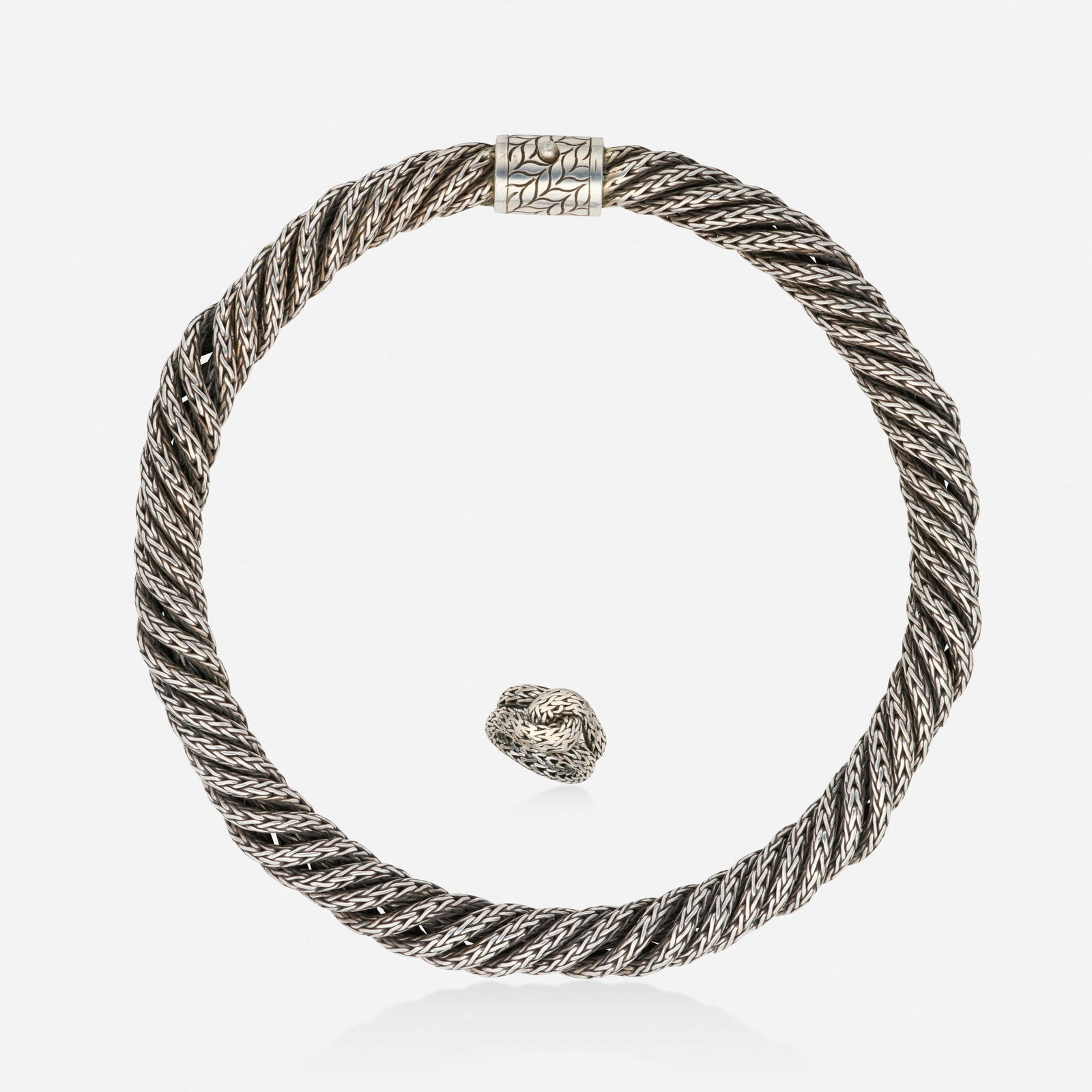 John Hardy, Sterling silver necklace and ring (1 of 2)
