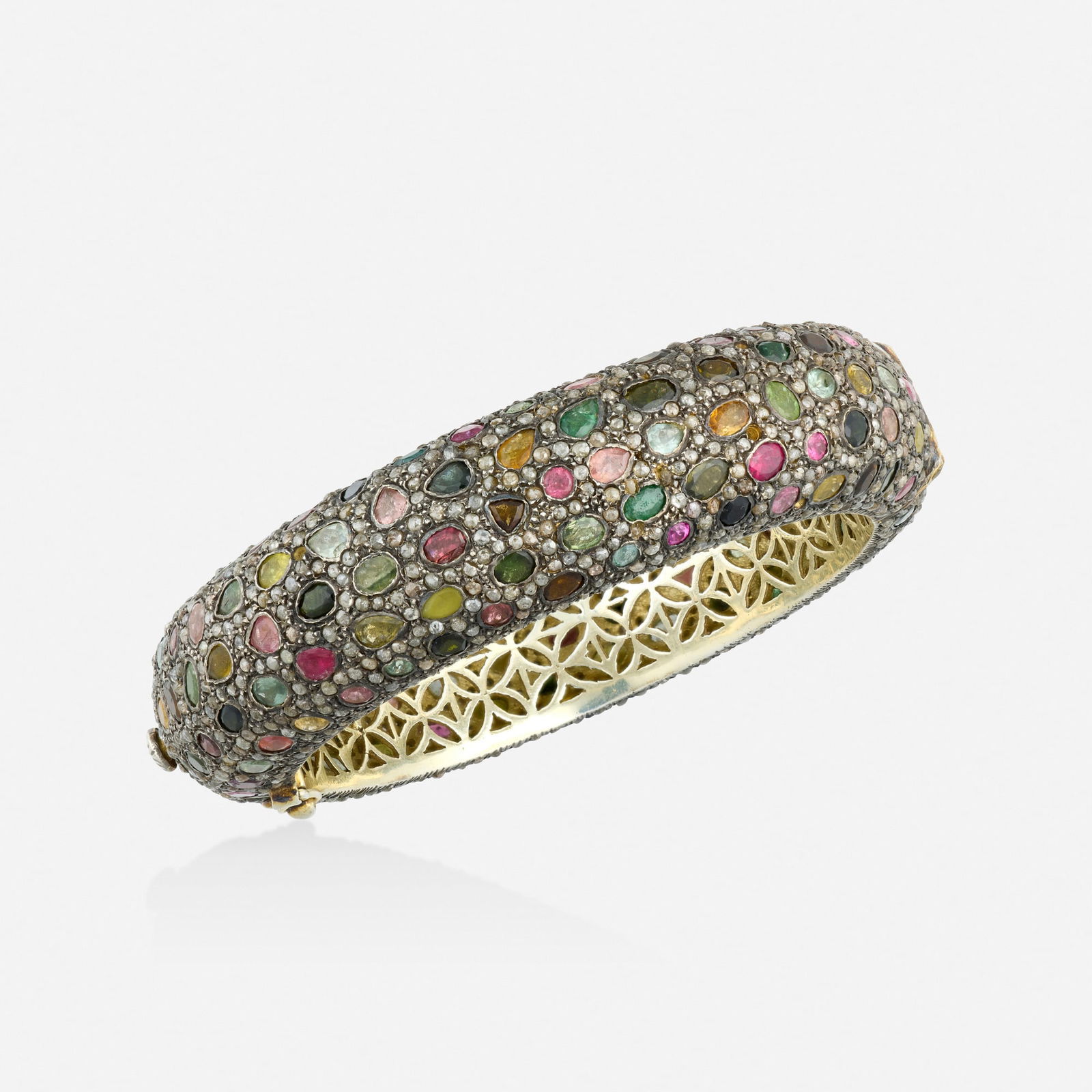 Multi-gem, diamond, and silver-gilt bracelet (1 of 1)