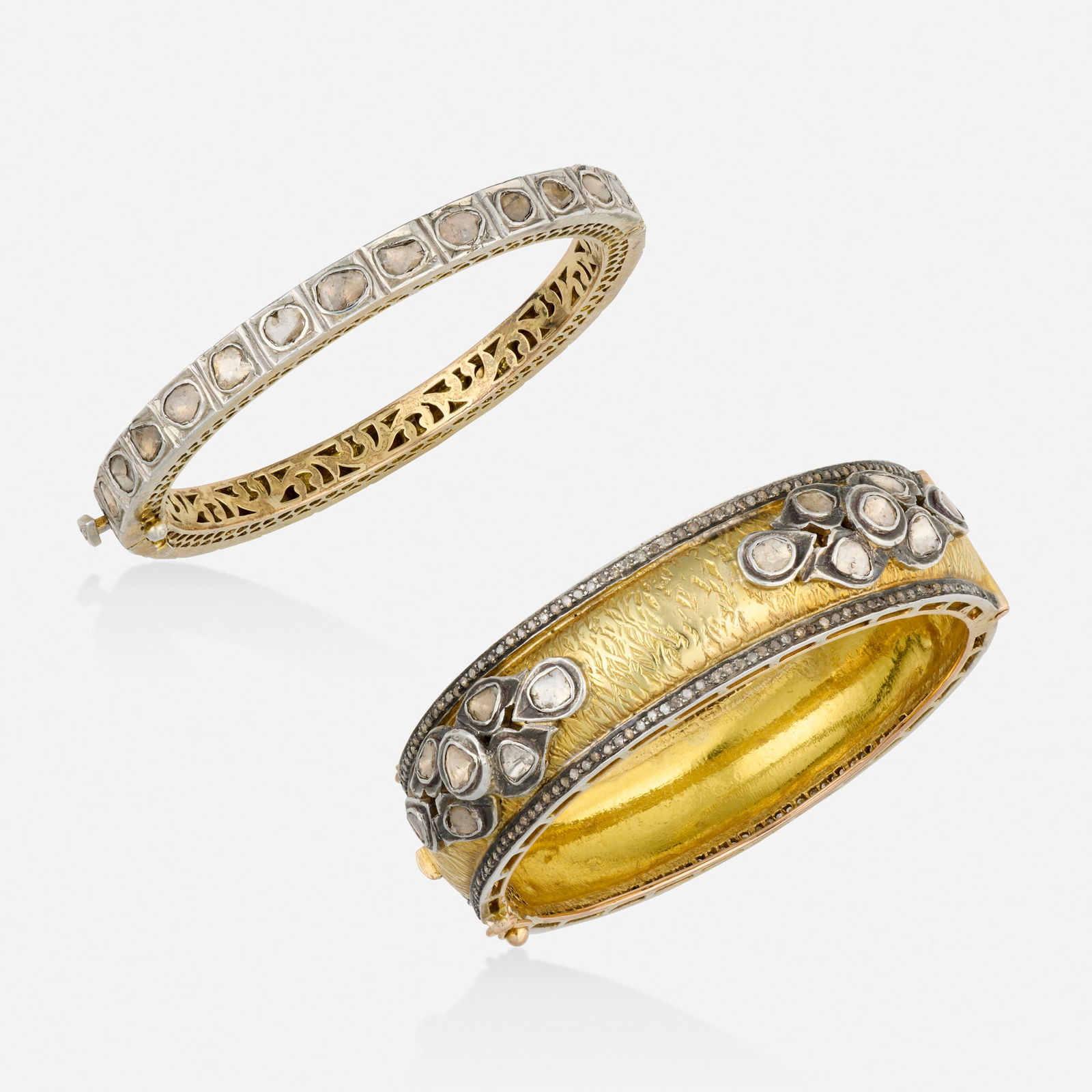 Two diamond and silver-gilt bracelets (1 of 1)