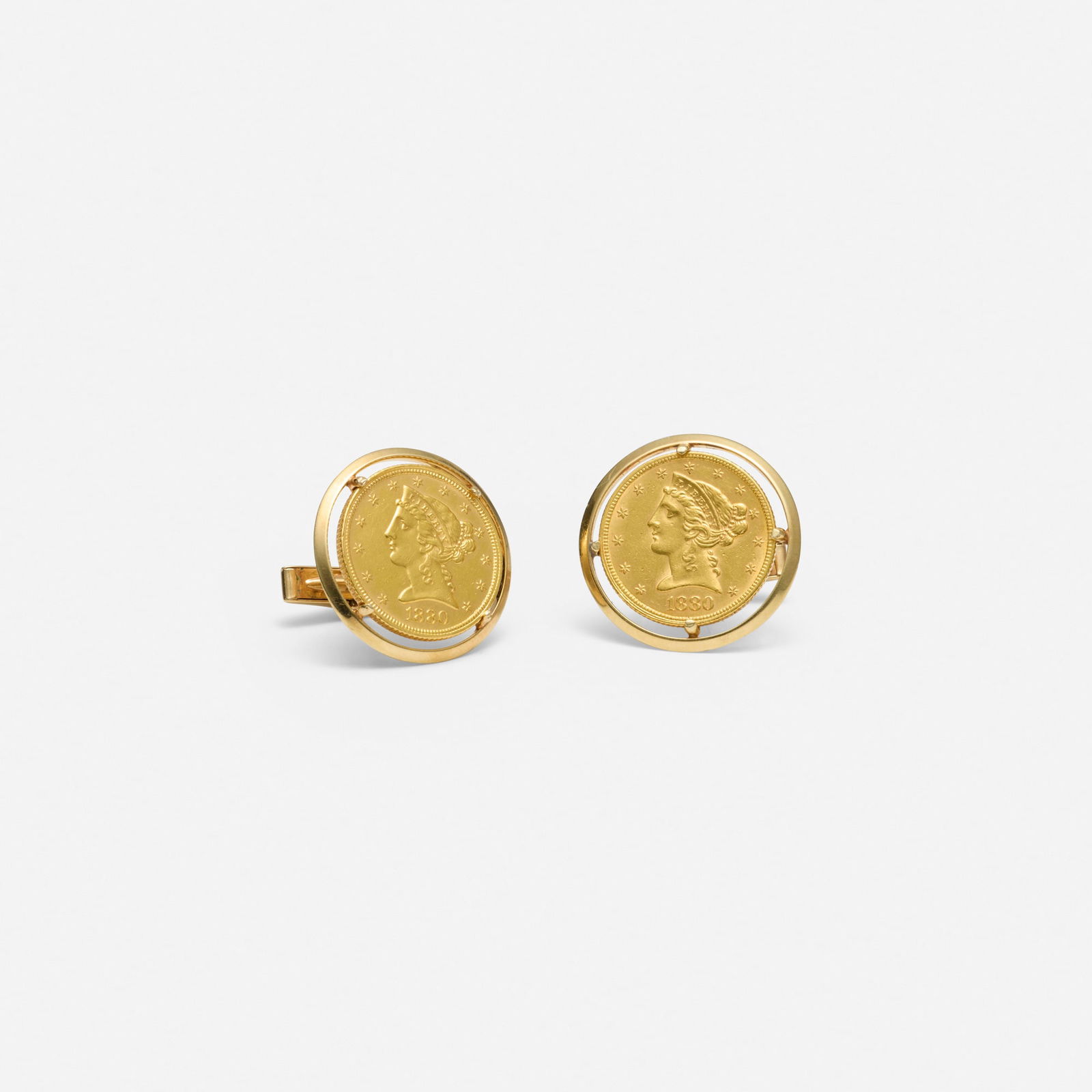 Coin and gold cufflinks (1 of 2)