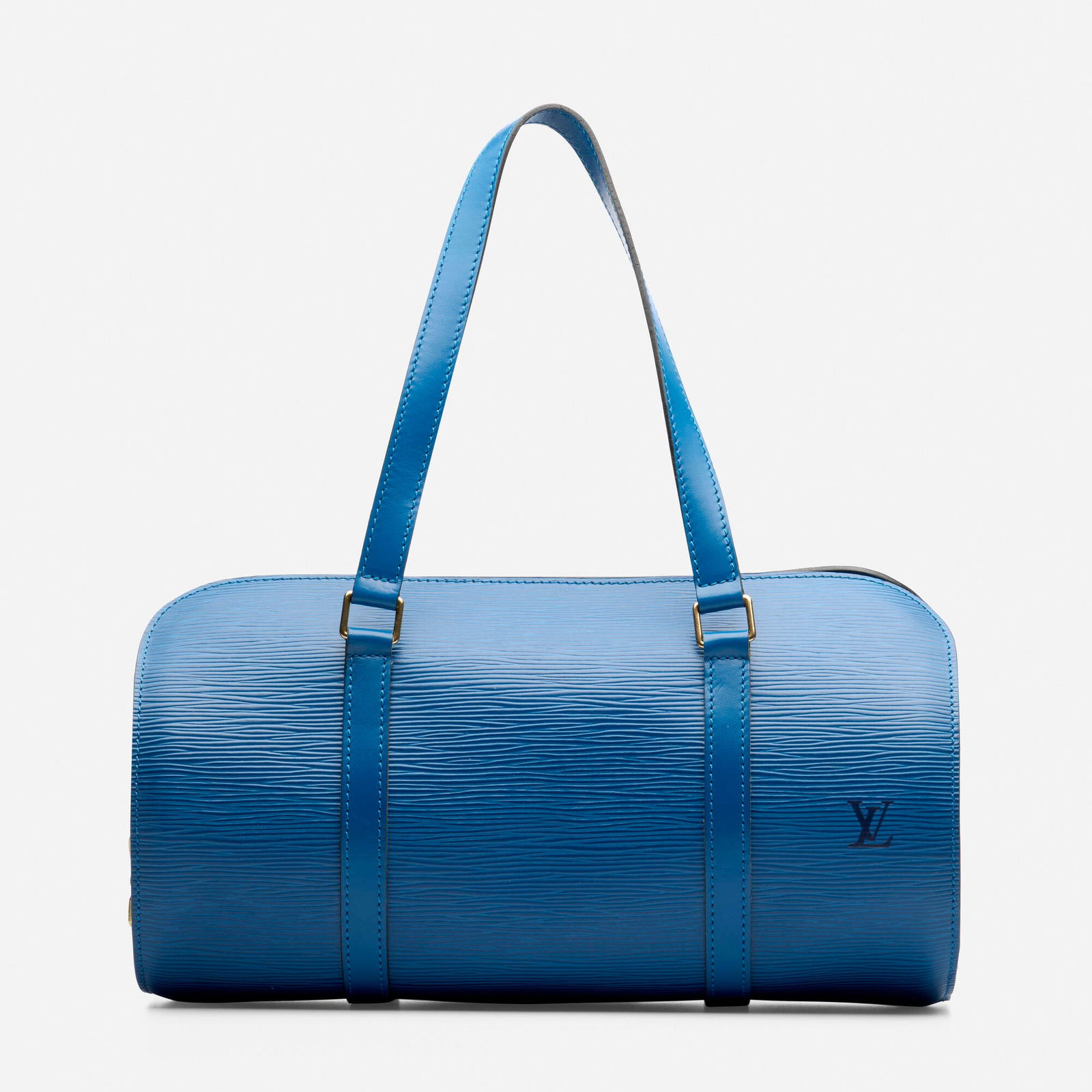 Louis Vuitton, 'Soufflot' bag: Louis Vuitton 'Soufflot' bag Blue Epi grain Leather, metal Signed Louis Vuitton 12 x 5 x 13.25 in Sold with dust bag This work will ship from Lambertville, New Jersey.