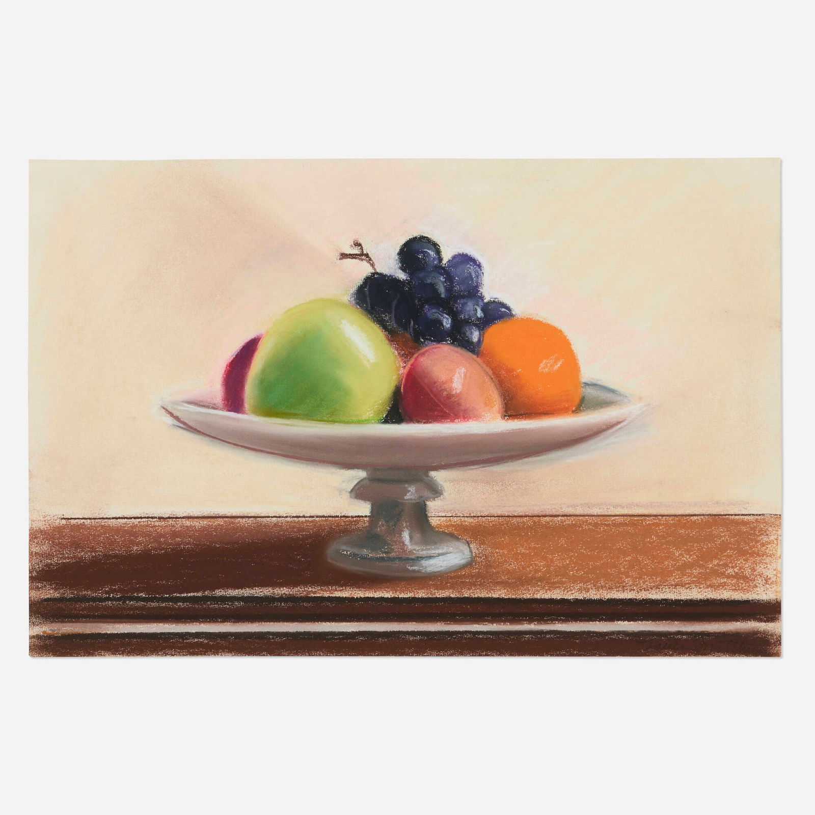 Louisa Matthiasdottir, Bowl of Fruit: Louisa Matthiasdottir Bowl of Fruit 1983 oil pastel on paper sight: 12.375 h x 18.875 w in (31 x 48 cm) Signed to lower right 'Louisa Mattiasdottir'. Provenance: Robert Schoelkopf Gallery, New