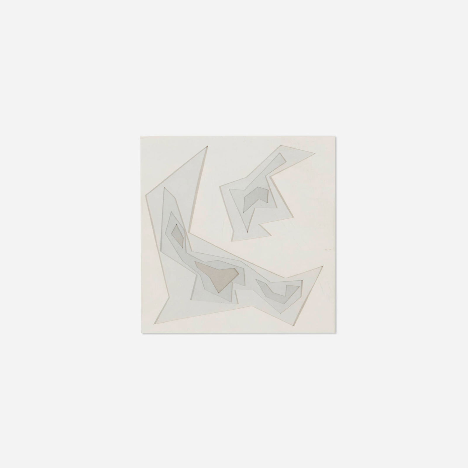 Mon Levinson, Square in a Square II: Mon Levinson Square in a Square II 1963 cut-out paper and mixed media construction sight: 7.875 h x 7.75 w in (20 x 20 cm) Signed, titled and dated to verso 'Square in a Square II 1963 Mon