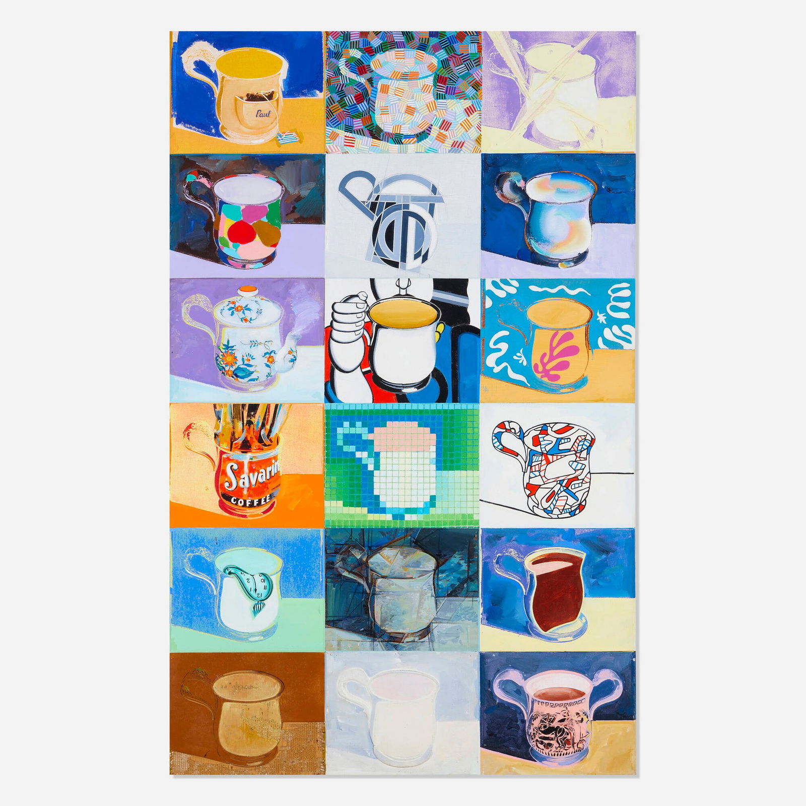 Paul Giovanopoulos, Silver Cup B: Paul Giovanopoulos Silver Cup B 1988 mixed media on canvas 48 h x 30 w in (122 x 76 cm) Signed, titled and dated to verso 'Paul Giovanopoulos 1988 Silver Cup B'. Provenance: Louis K. Meisel