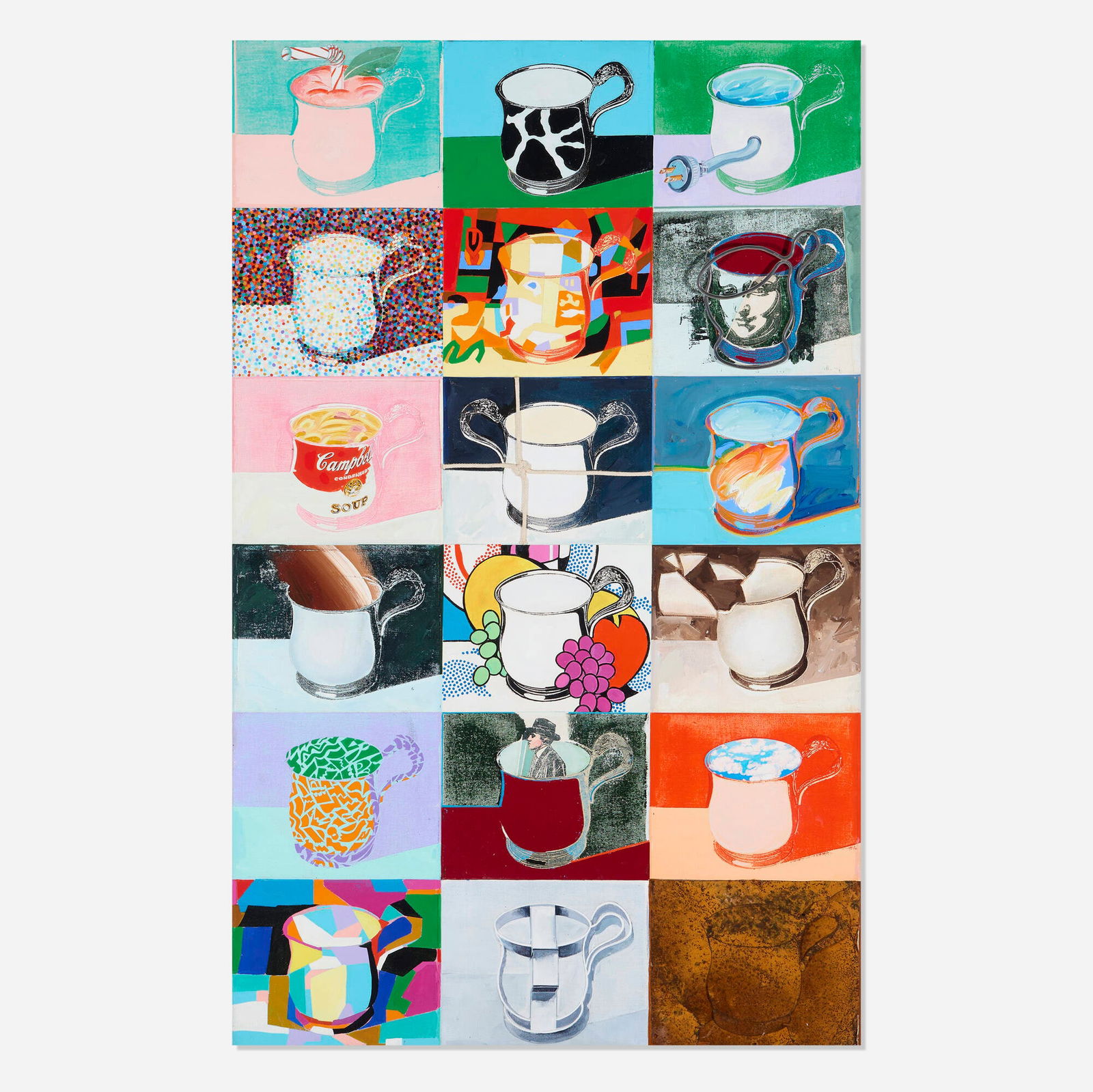 Paul Giovanopoulos, Silver Cup C: Paul Giovanopoulos Silver Cup C 1988 mixed media on canvas 48 h x 30 w in (122 x 76 cm) Signed, titled and dated to verso 'Paul Giovanopoulos 1988 Silver Cup C'. Provenance: The Collection of
