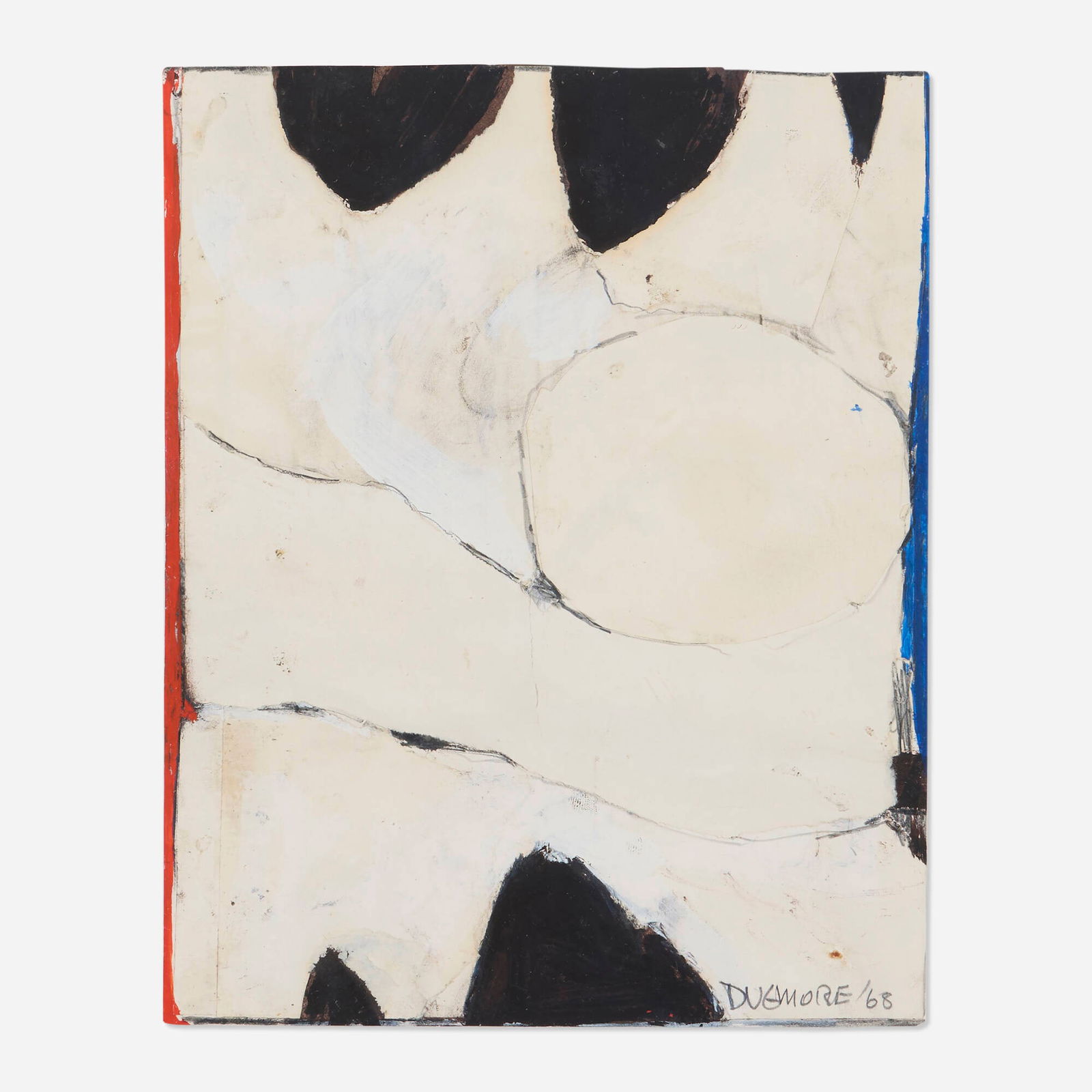 Edward Dugmore, Untitled: Edward Dugmore Untitled 1968 acrylic on paper 10.125 h x 8.125 w in (26 x 21 cm) Signed and dated to lower right 'Dugmore '68'. This work will ship from Lambertville, New Jersey.