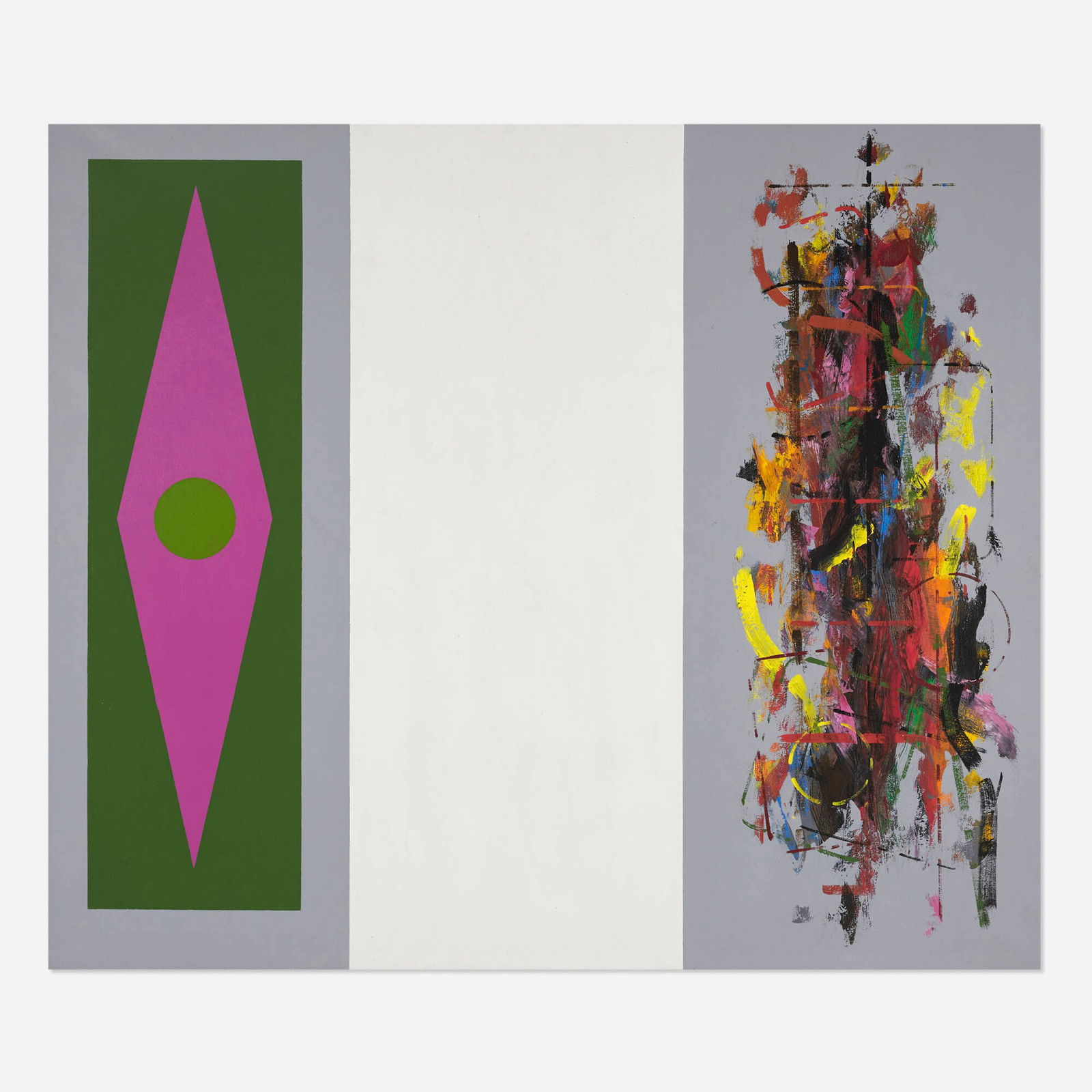 Sidney Gross, Untitled: Sidney Gross Untitled c. 1965 oil on canvas 55.5 h x 65.25 w in (141 x 166 cm) This work will ship from Chicago, Illinois.