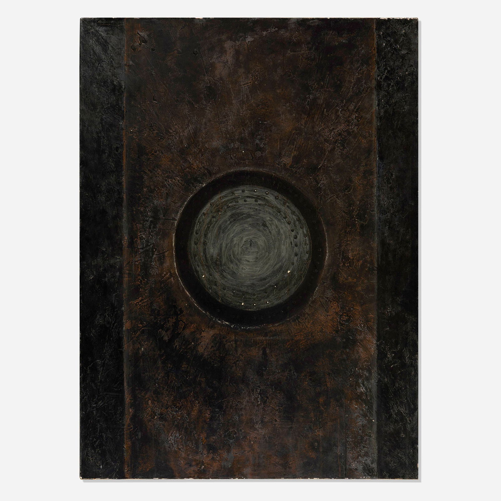 Reiji Kimura, Untitled (NJ06): Reiji Kimura Untitled (NJ06) 1961 mixed media on canvas 48 h x 64.75 w in (122 x 164 cm) Signed to verso 'Reiji Kimura'. Provenance: Estate of the artist This work will ship from Lambertville,