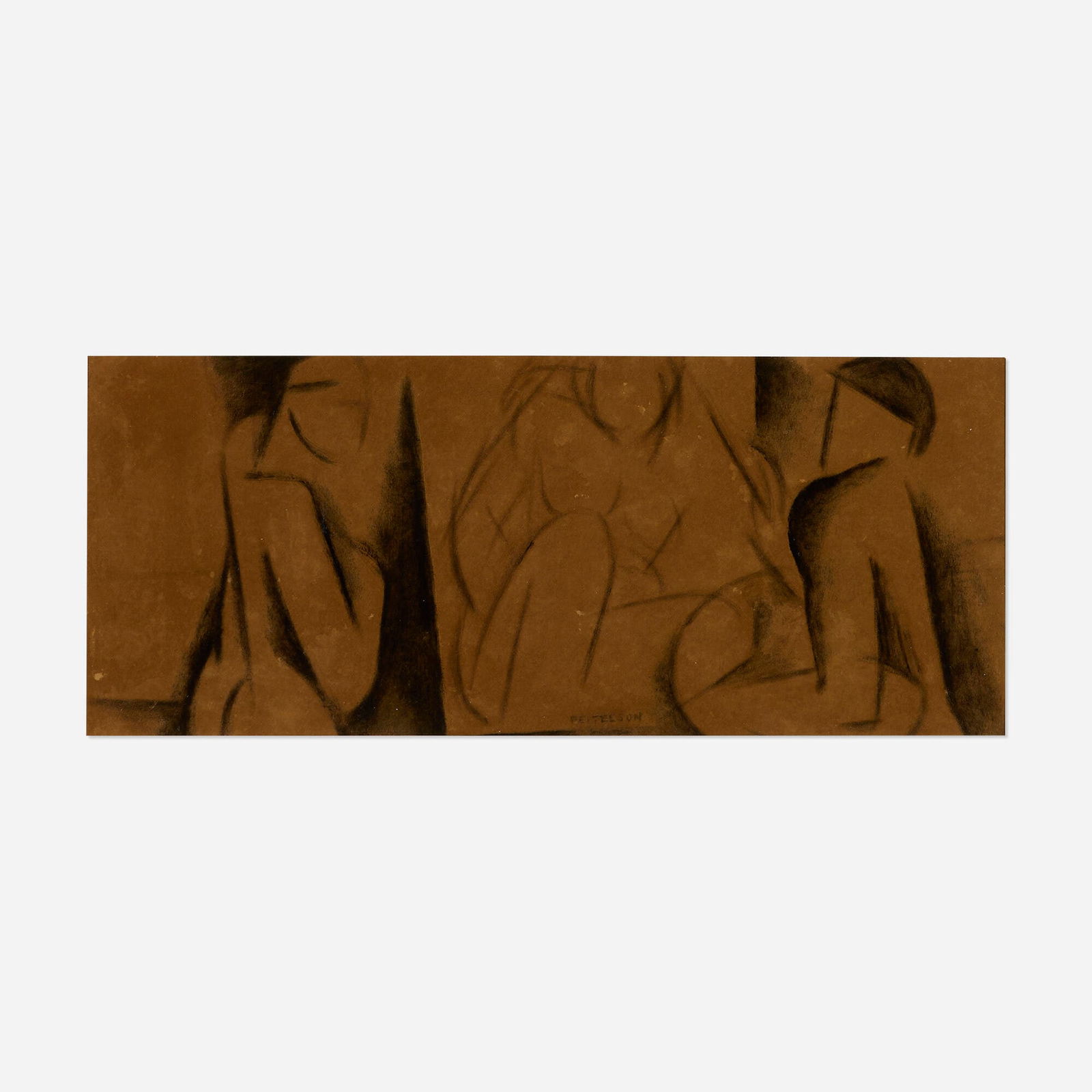 Lorser Feitelson, Artist and Model: Lorser Feitelson Artist and Model 1920 oil on carton 11.25 h x 26 w in (29 x 66 cm) This work is an early study for a larger oil on canvas painting of the same title, also completed in 1920, in